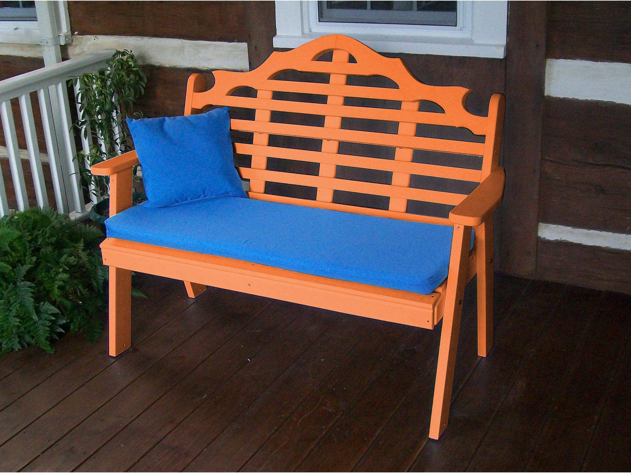A&L Furniture Company Recycled Plastic 4-Foot Marlboro Garden Bench - Eco-Friendly Outdoor Seating for Patio, Yard & Park (4-Week Lead Time)