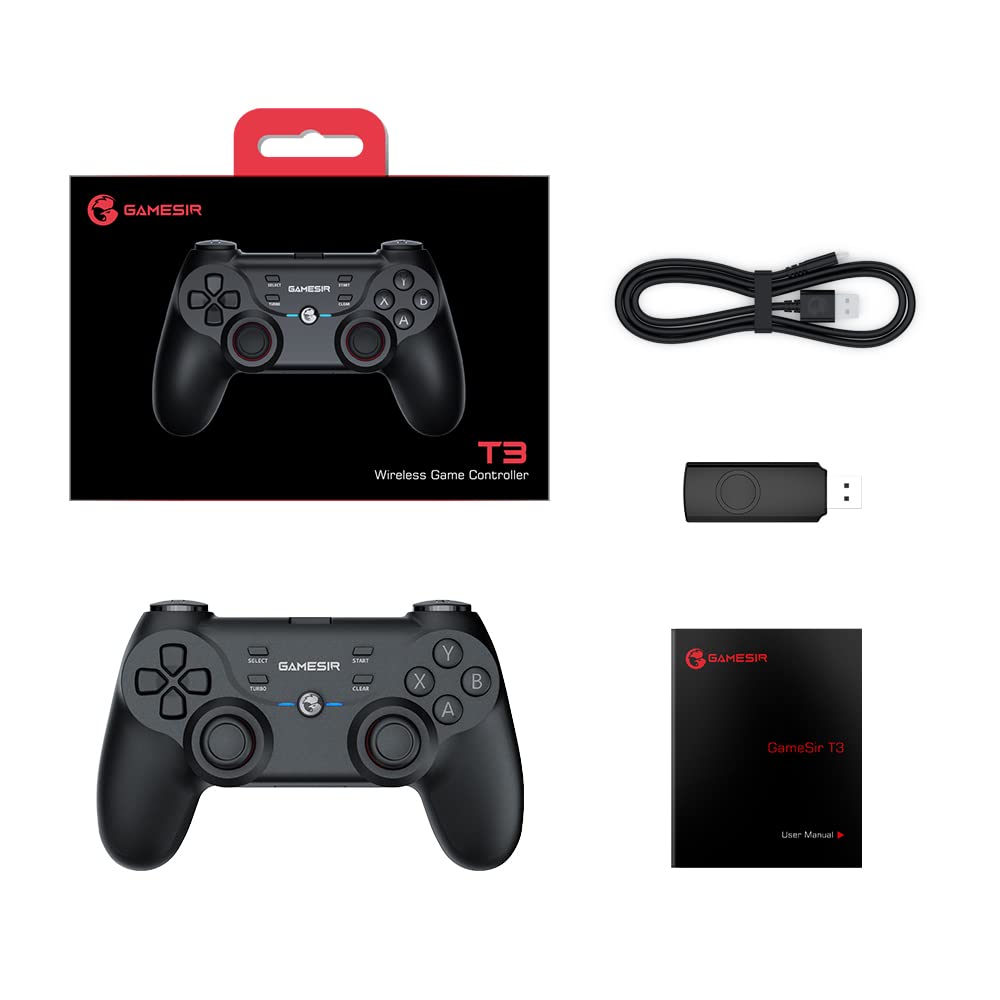 GameSir T3 Wireless Gaming Controller for PC, Windows 7/8/10/11, Android, TV Box - Dual Vibration, Turbo Function, 20-Hour Battery Life - Perfect for Android TV Gaming, PC Gaming, and Mobile Gameplay