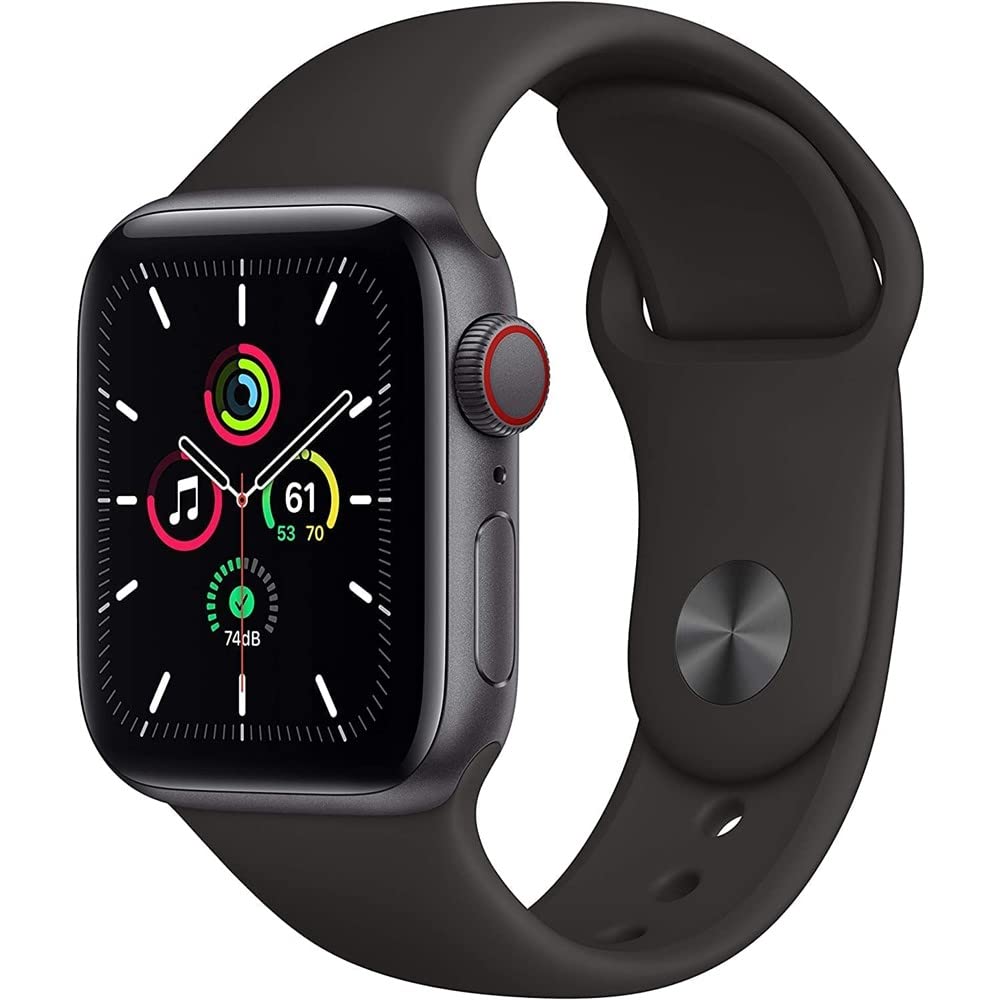 Apple Watch SE (GPS + Cellular, 40mm) - Space Gray Aluminum Case with Black Sport Band (Renewed) | Smartwatch for Fitness Tracking, Notifications & Calls | Perfect for Running, Workouts & Daily Use