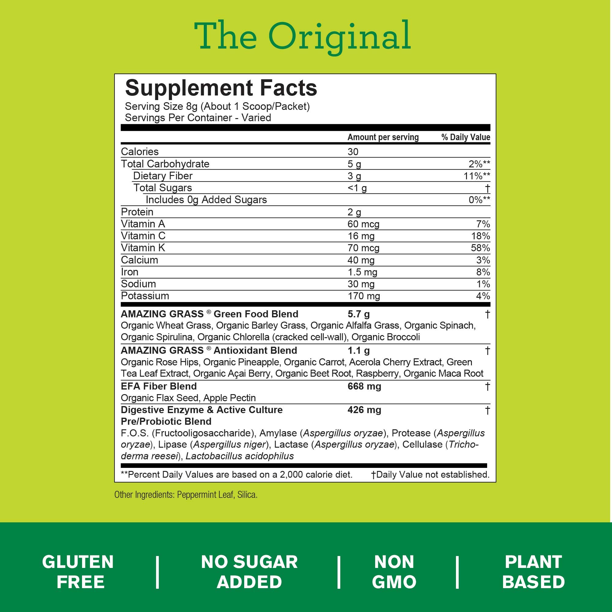 Amazing Grass Greens Blend Superfood Powder - Original & Antioxidant Boost for Detox, Energy & Immunity - Perfect for Smoothies, Juices & Daily Wellness
