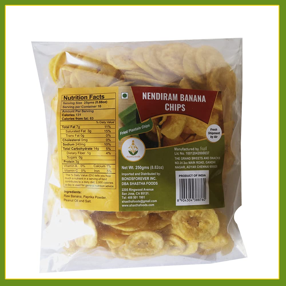 Grand Sweets and Snacks Nendhiram Chips (Pack of 5) - Crunchy Banana Chips | Perfect for Parties, Snacking & Gifts | B-M Grade Premium Quality