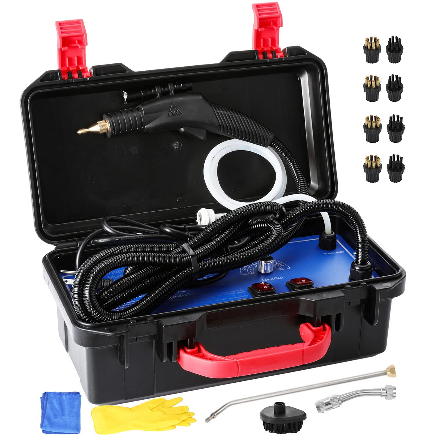 Moongiantgo 1700W Powerful Handheld Steam Cleaner Kit with 4 Multi-Purpose Brushes - Perfect for Home, Car, Kitchen & Bathroom Deep Cleaning
