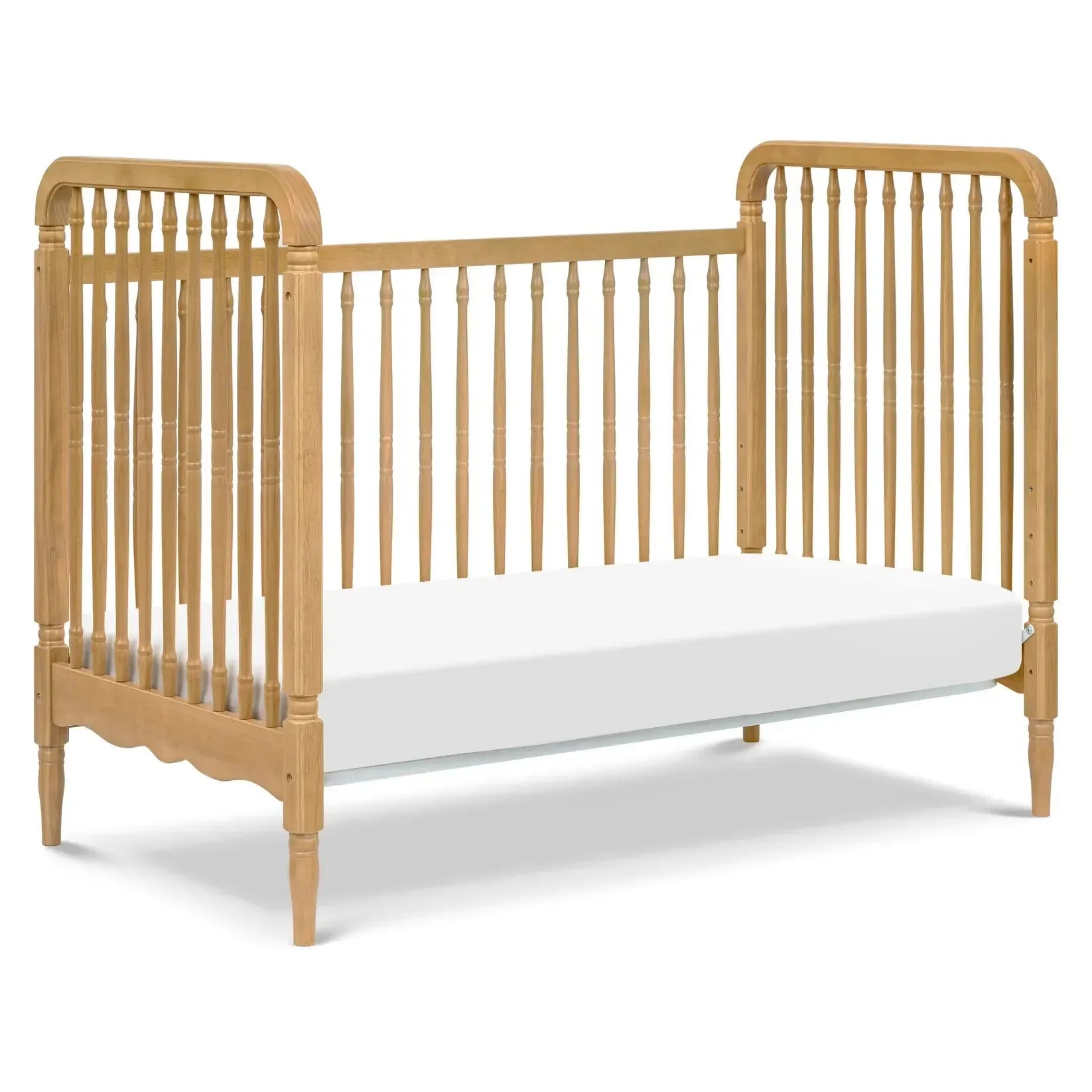 Namesake Liberty 3-in-1 Convertible Baby Crib with Conversion Kit - Honey Finish | Nursery Furniture for Newborns & Toddlers | Safe Sleep Solution for Modern Parents