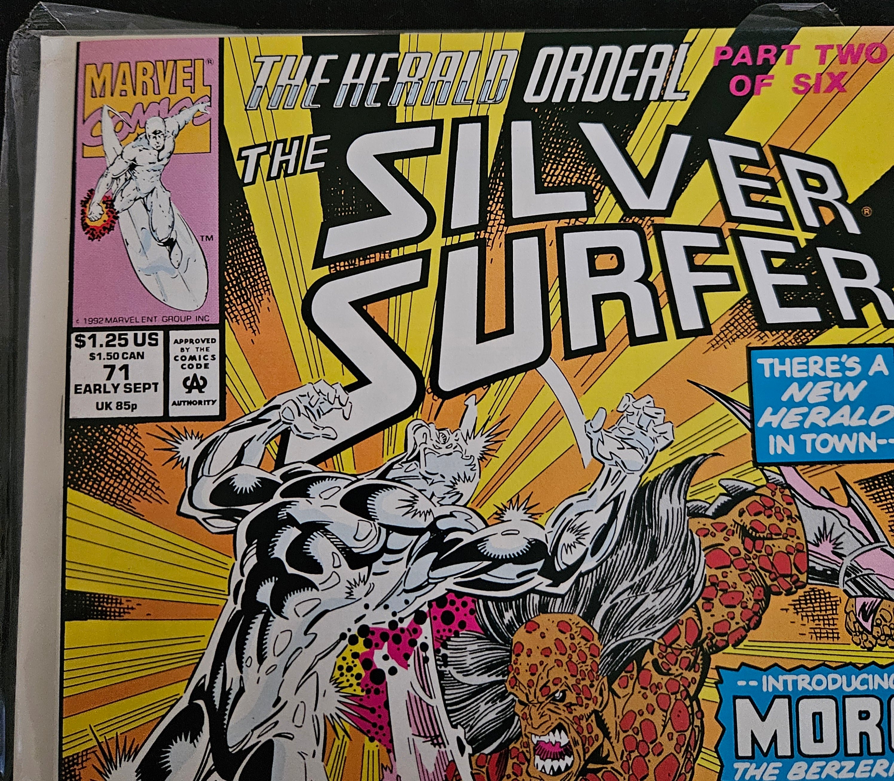 Marvel Comic Book The Silver Surfer #71 (Sept 1992) - Infinity War Tie-In, Near Mint (NM) Condition, UPC: 071486024600 | Collectible Comic for Marvel Fans & Superhero Enthusiasts | Perfect for Display, Gifts, and Comic Book Collections