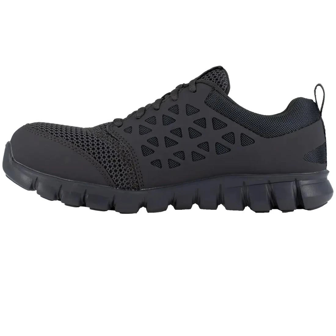 Sublite Cushion Composite Toe Athletic Work Shoes for Men - Lightweight Safety Shoes for Construction, Warehouse & Industrial Work - Black Non-Slip Work Sneakers