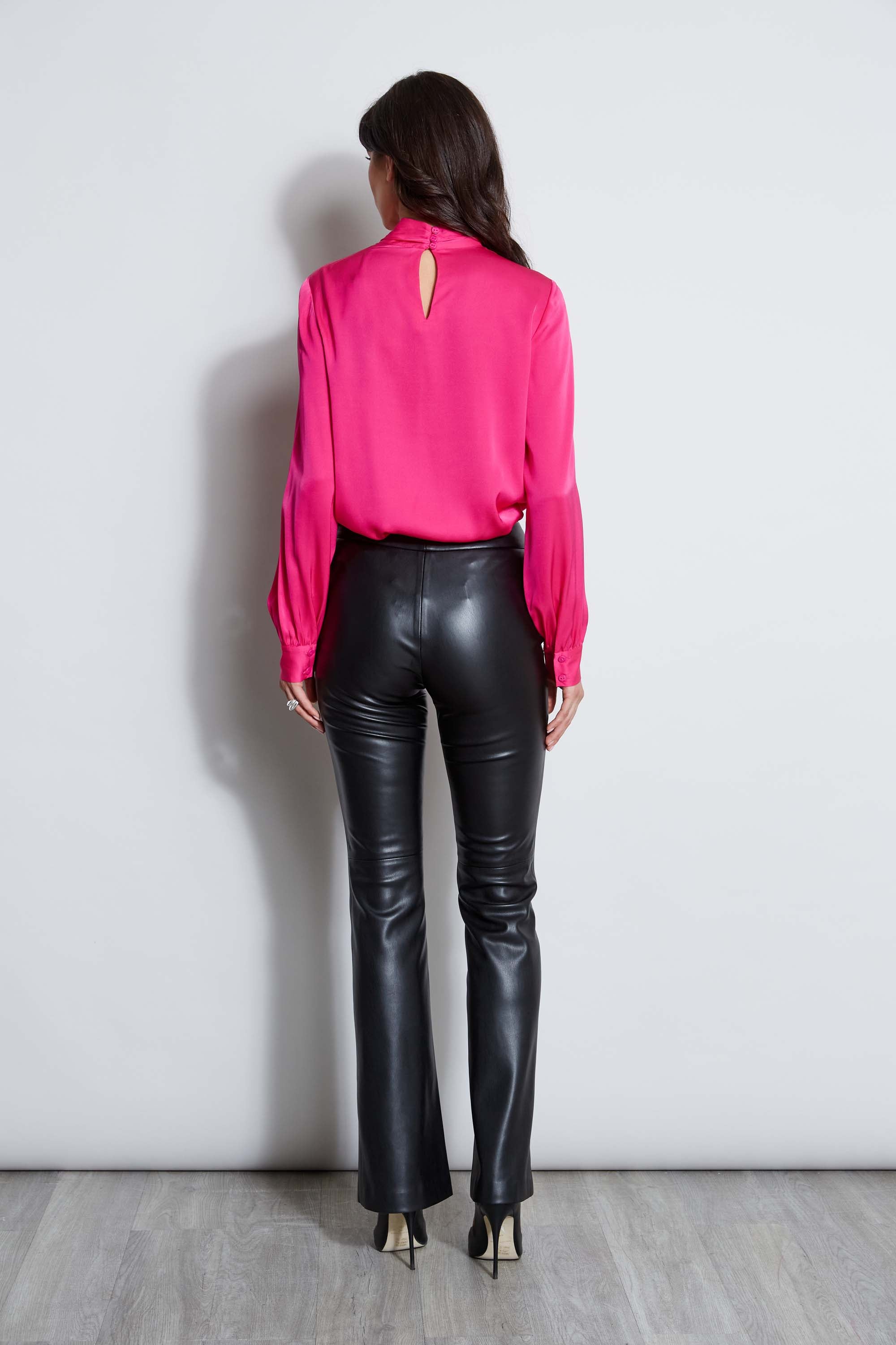 Elegant Silk Draped Neck Shirt for Women - Soft & Luxurious Blouse for Office, Party & Special Occasions