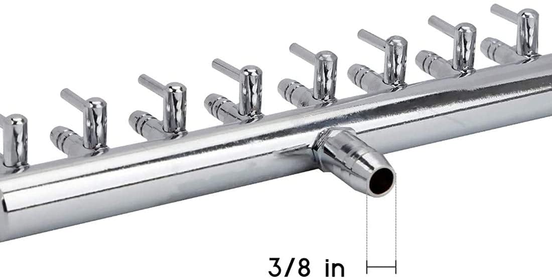 8-Way Aquarium Air Valve - Inline Manifold Air Flow Pump Tubing Splitter with Lever Control | Perfect for Fish Tank, Hydroponics & Oxygen Systems