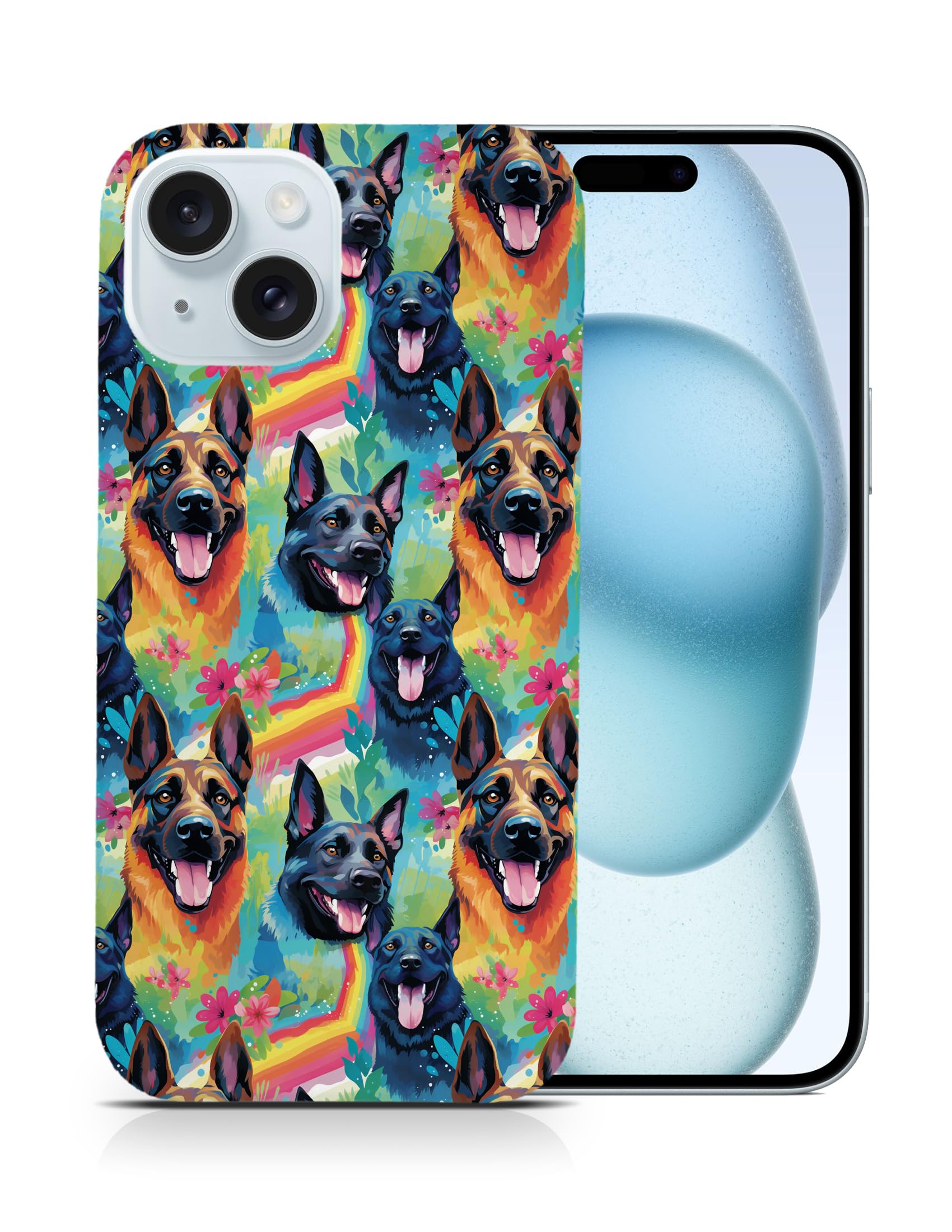 Durable Polycarbonate Phone Case for Apple iPhone 15 - Cute Malinois Puppy Dog Design | Scratch-Resistant Protective Cover | Perfect for Dog Lovers & Pet Owners