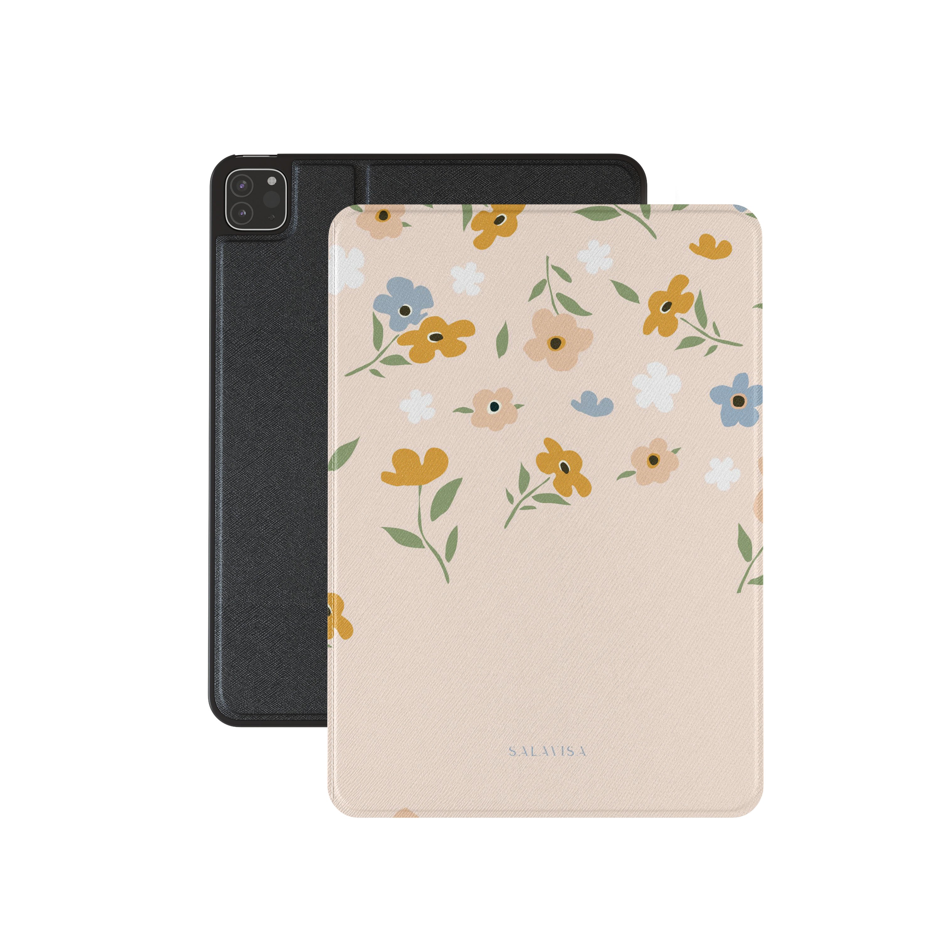 Pink Floral iPad Case - Elegant Protective Cover for iPad Air/Pro, Perfect for Women, Girls, Home & Office Use