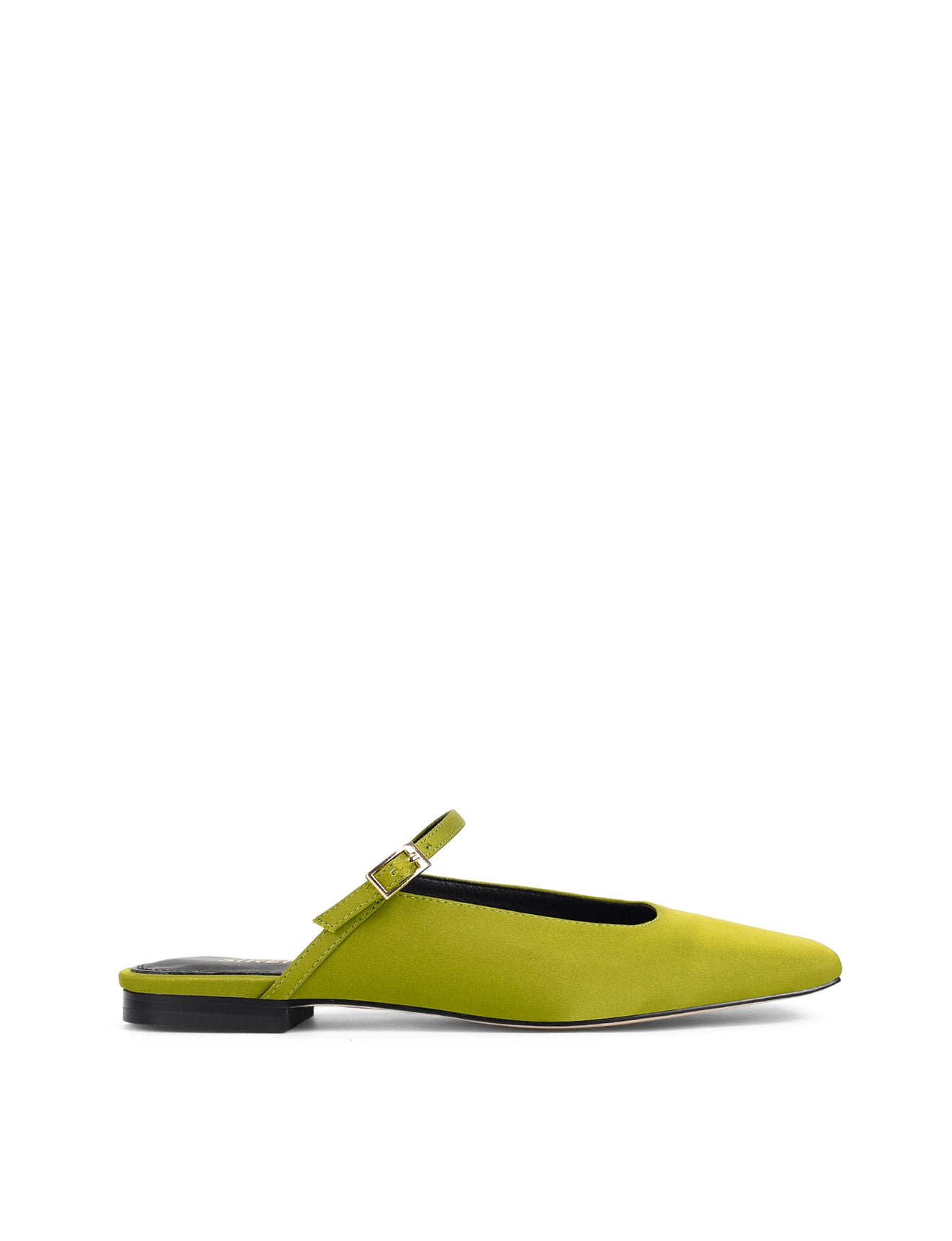 Xanthe Mary Jane Mules - Green Satin Shoes for Women | Comfortable Slip-On Loafers | Perfect for Office, Casual Wear & Special Occasions