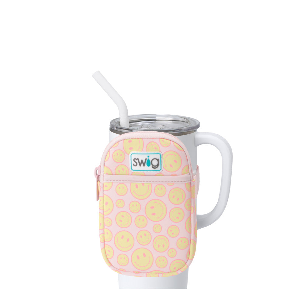 Oh Happy Day Mega Mug Pouch - Large Insulated Coffee Cup Holder for Travel, Office & Gifts | Perfect for Commuters, Teachers & Coffee Lovers
