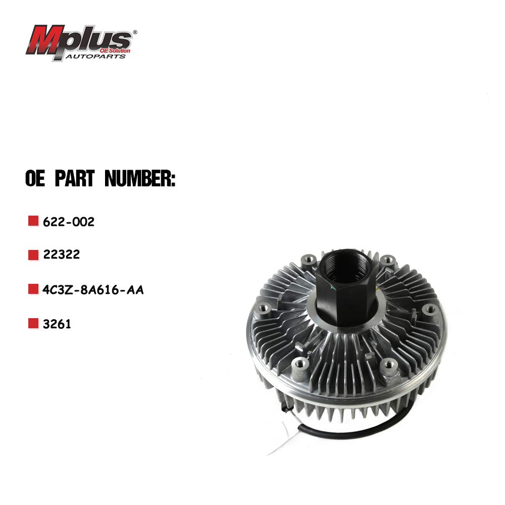 MPLUS Electric Radiator Cooling Fan Clutch Replacement for Ford E-350 Club Wagon 2004-2005, E-350 Super Duty 2004-2010, Excursion 2003-2005, F250 F350 Super Duty 6.0L OHV 2003-2007 - Perfect for Engine Cooling & Overheating Prevention in Heavy-Duty Trucks & SUVs