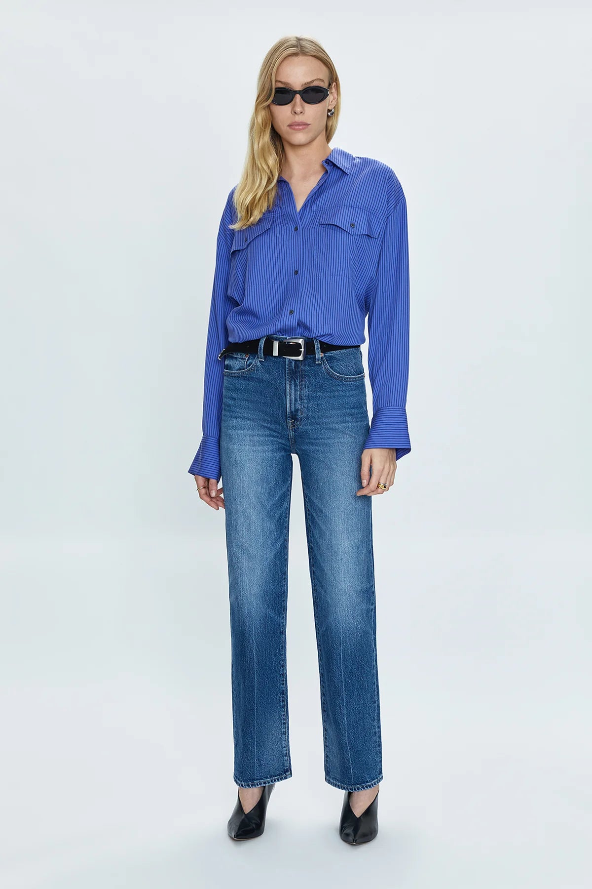 Cassie Jeans in Palladium - High Waist Stretch Denim Pants for Women | Comfortable & Stylish for Casual Wear, Office, and Date Night