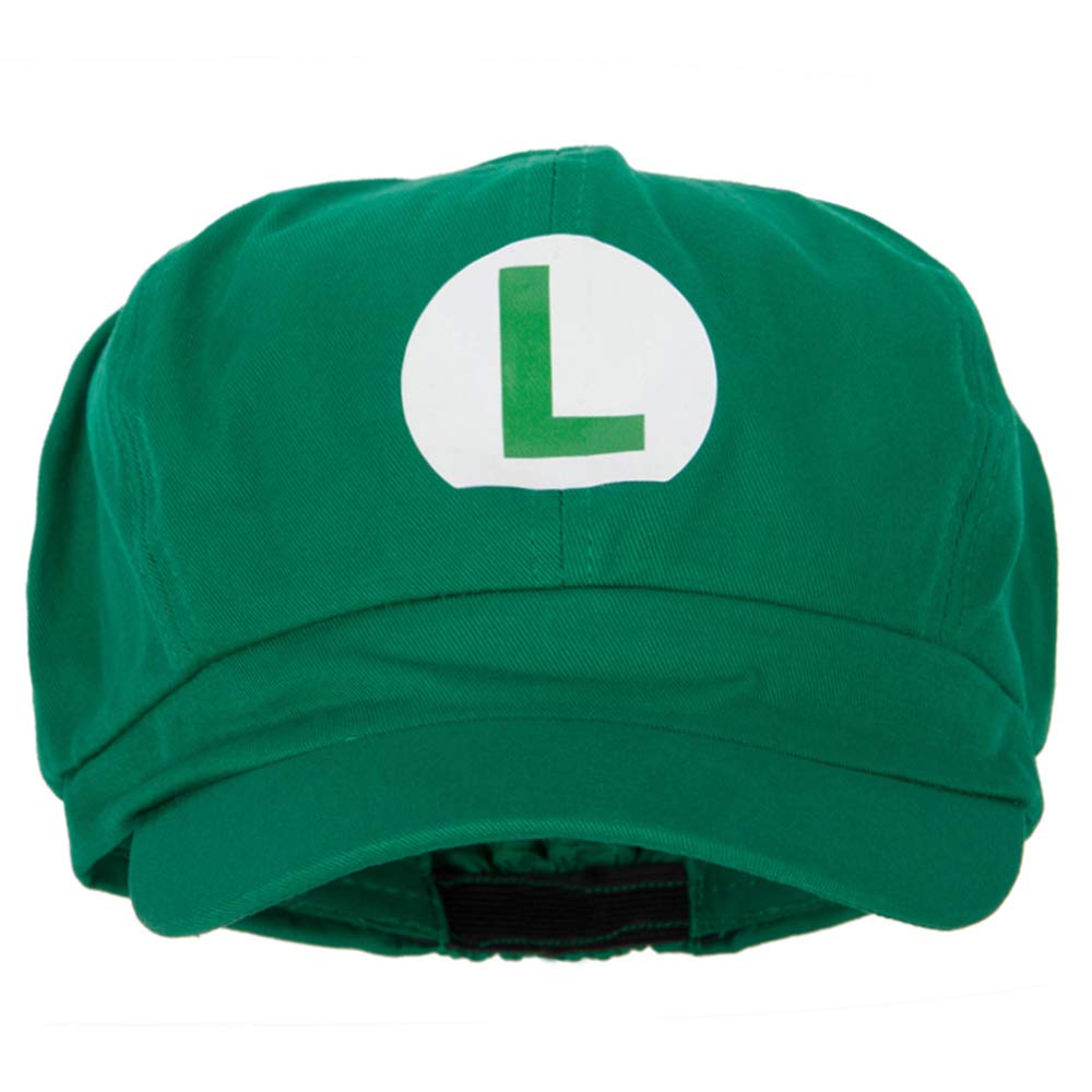 Super Mario Bros Newsboy Cap - Luigi Wario Waluigi Heat Transfer Cotton Adjustable Hat for Cosplay, Gaming Conventions & Nintendo Fans