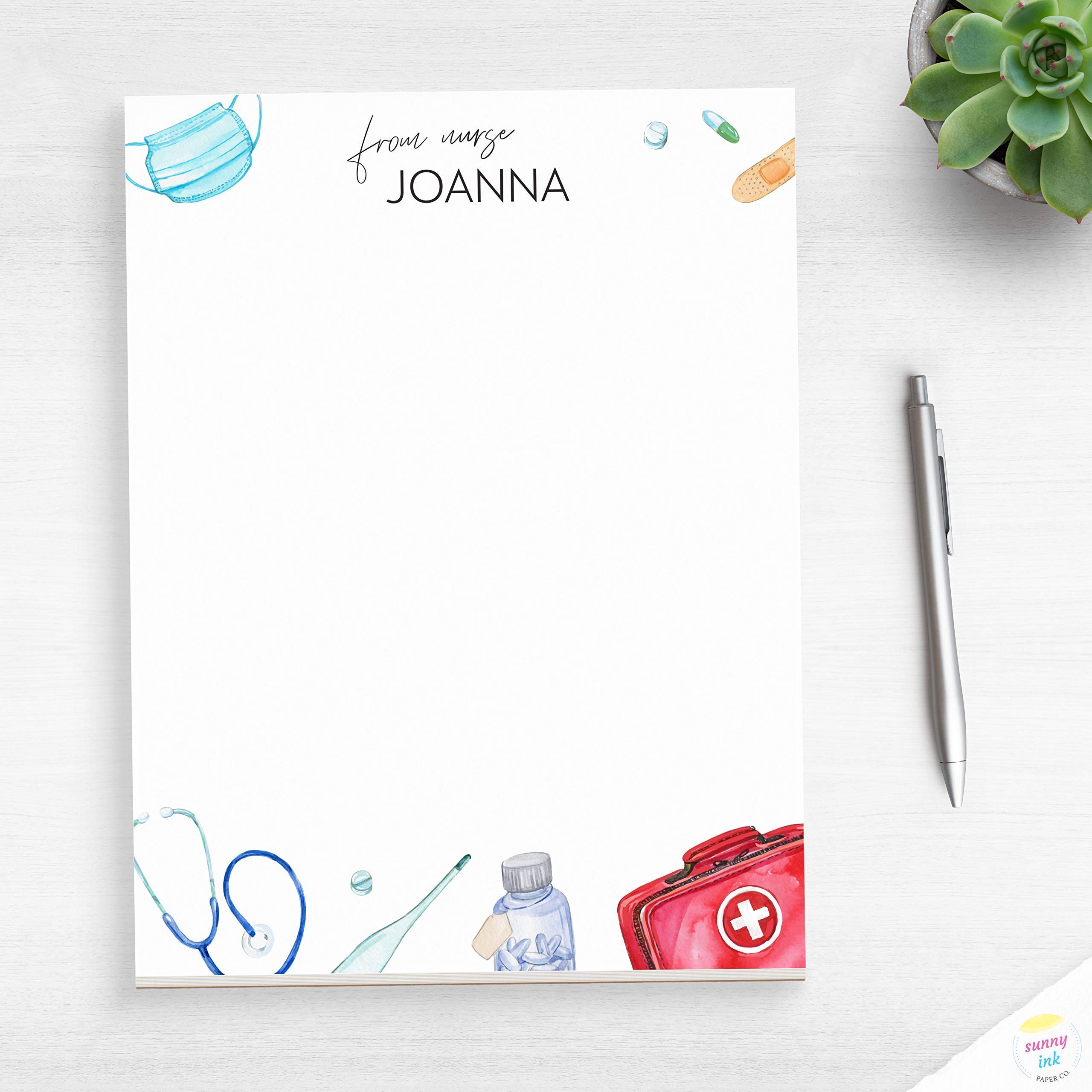 Personalized Nurse Notepad - Custom Doctor Writing Pad for Medical Professionals & Nursing Students - Pediatrician Notepad for Clinical Notes & Patient Charts - Perfect for Hospitals, Clinics & Healthcare Documentation