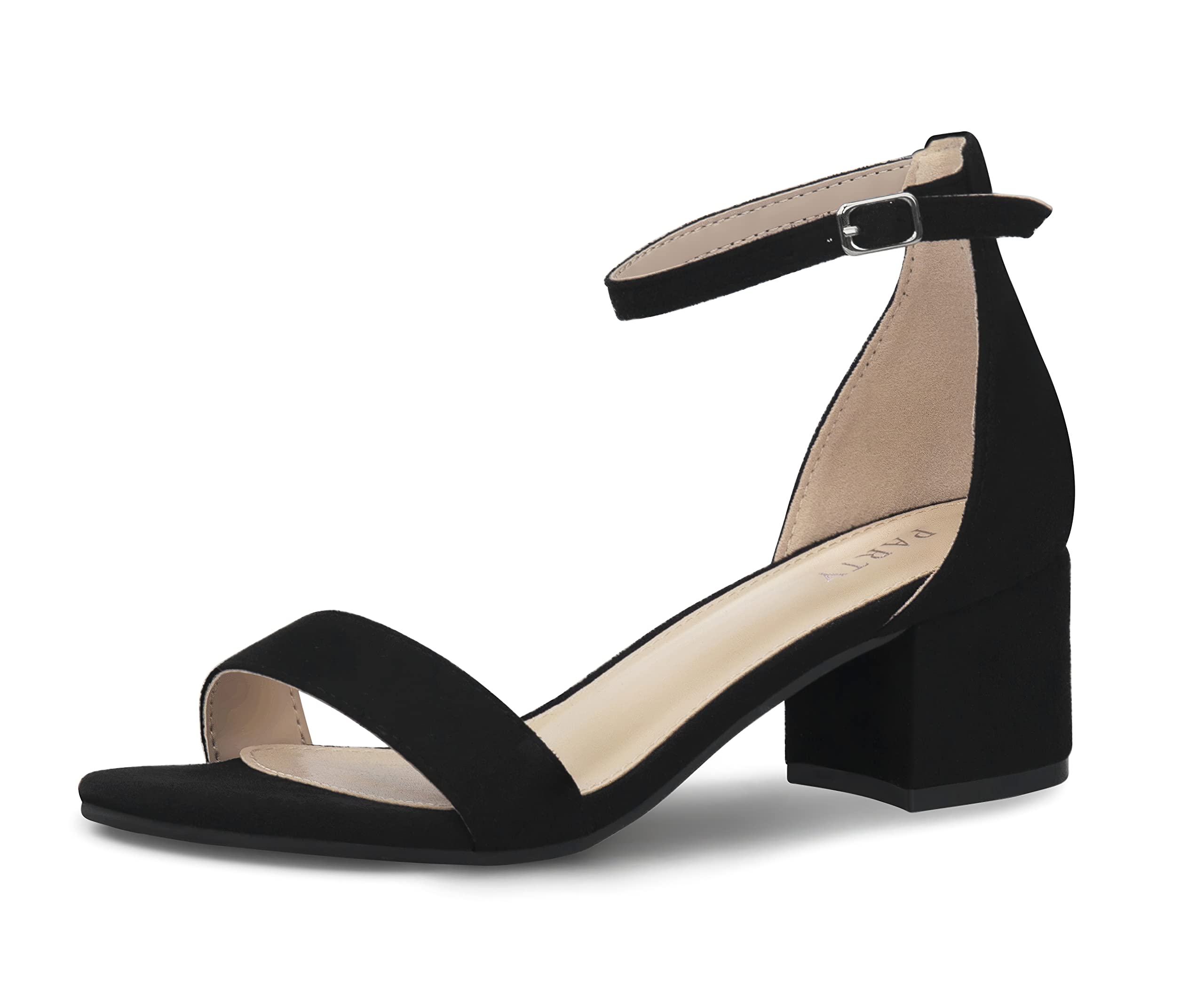 Women's Open Toe Ankle Strap Low Block Chunky Heel Sandals - Comfortable Summer Dress Shoes for Weddings, Parties & Casual Outings