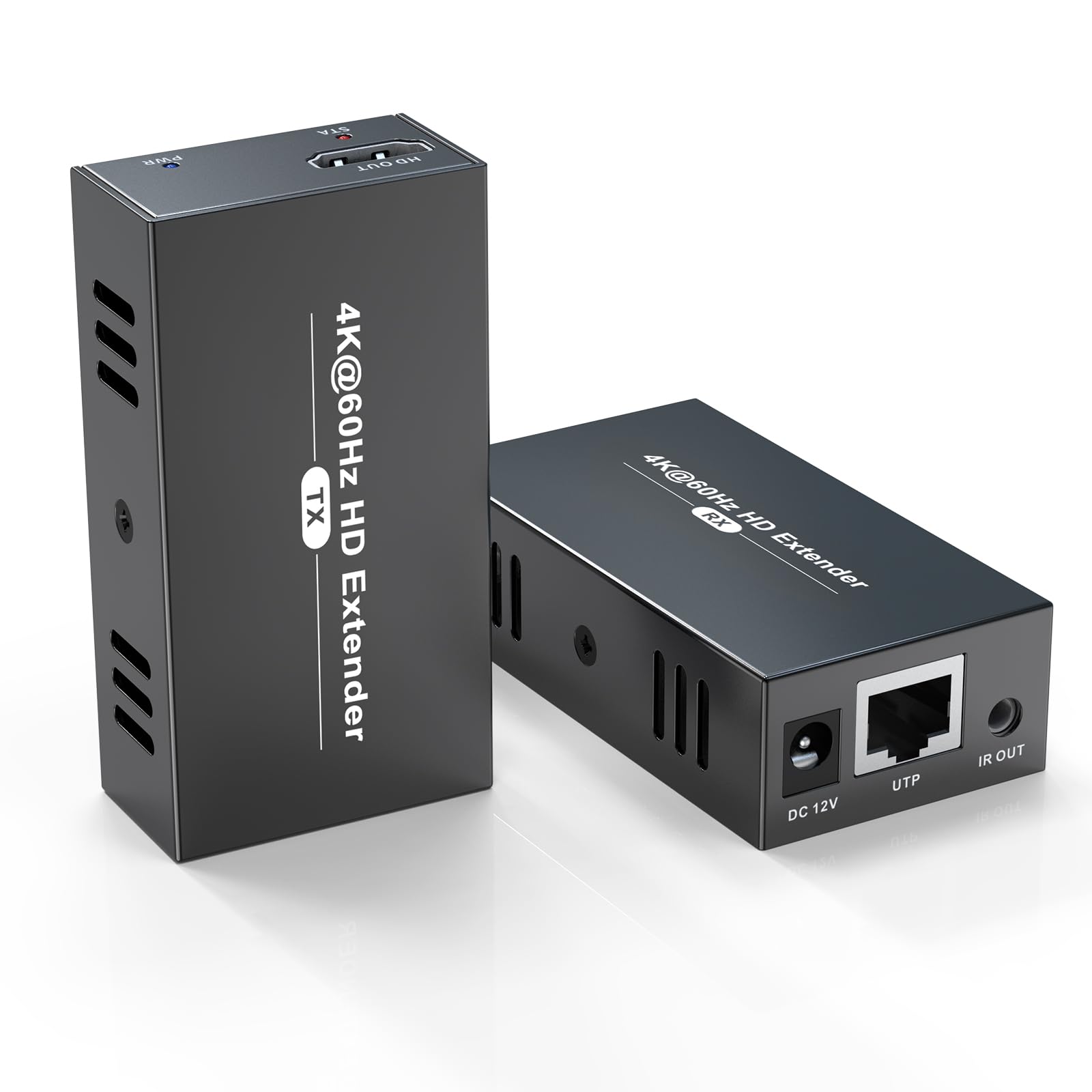 4K HDMI Extender Over Single Cat5e/6/7 Cable - 4K@60Hz, 200ft Ethernet HDMI Balun with Zero Latency, IR Control, POE, HDCP 2.2 - Perfect for Home Theater, Gaming & Conference Room AV Setup
