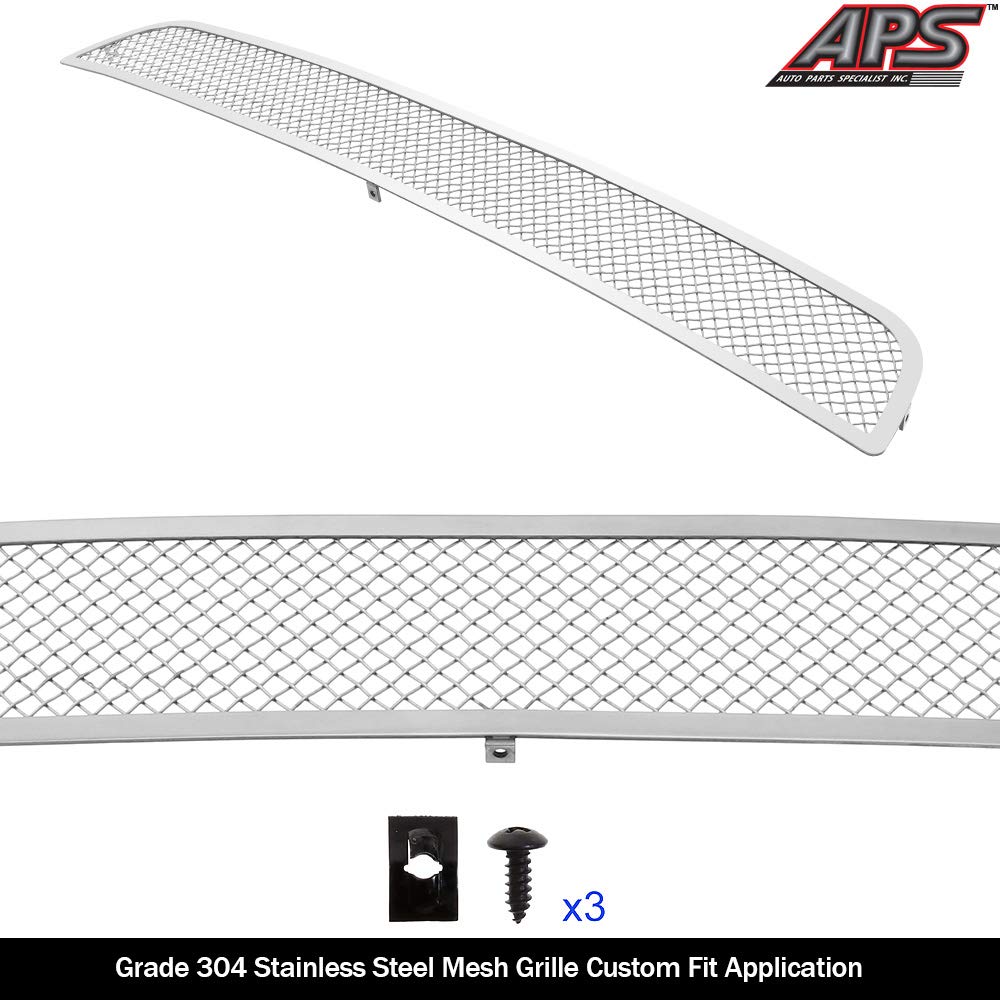 APS Compatible with Nissan Frontier 2009-2021 Lower Bumper Stainless Steel Chrome Mesh Front Grill Insert N76413T - Upgrade Your Truck's Style & Protection for Off-Road Adventures