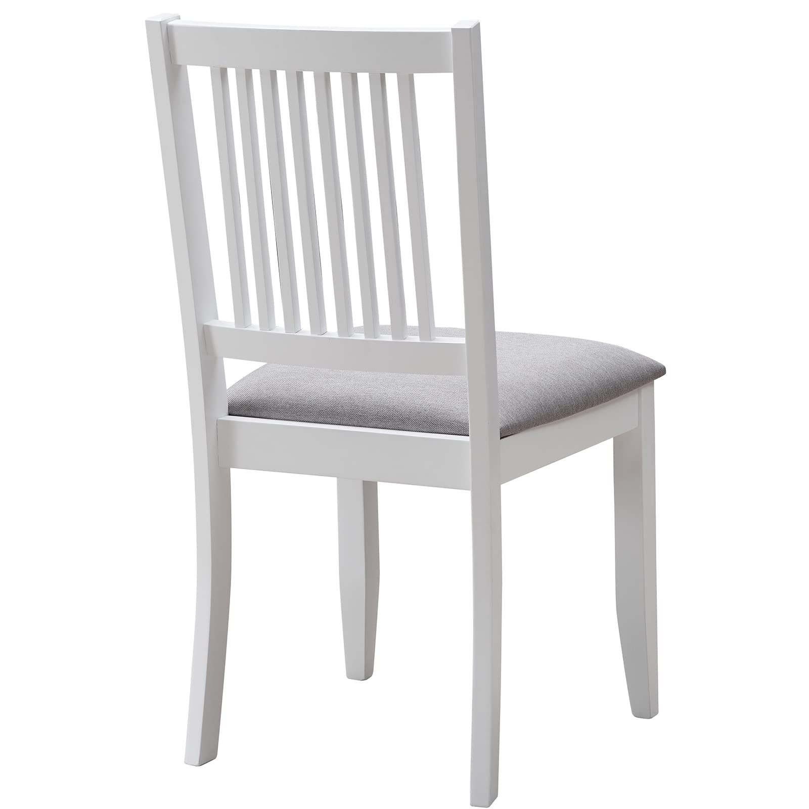 DUHOME 2-Piece Dining Chair Set - Solid Rubber Wood Kitchen Chairs with Comfortable Fabric Seat & Backrest - Armless Modern Dining Room Chairs for Home, Restaurant, Cafe (White) - Perfect for Small Spaces, Breakfast Nooks & Casual Dining Areas