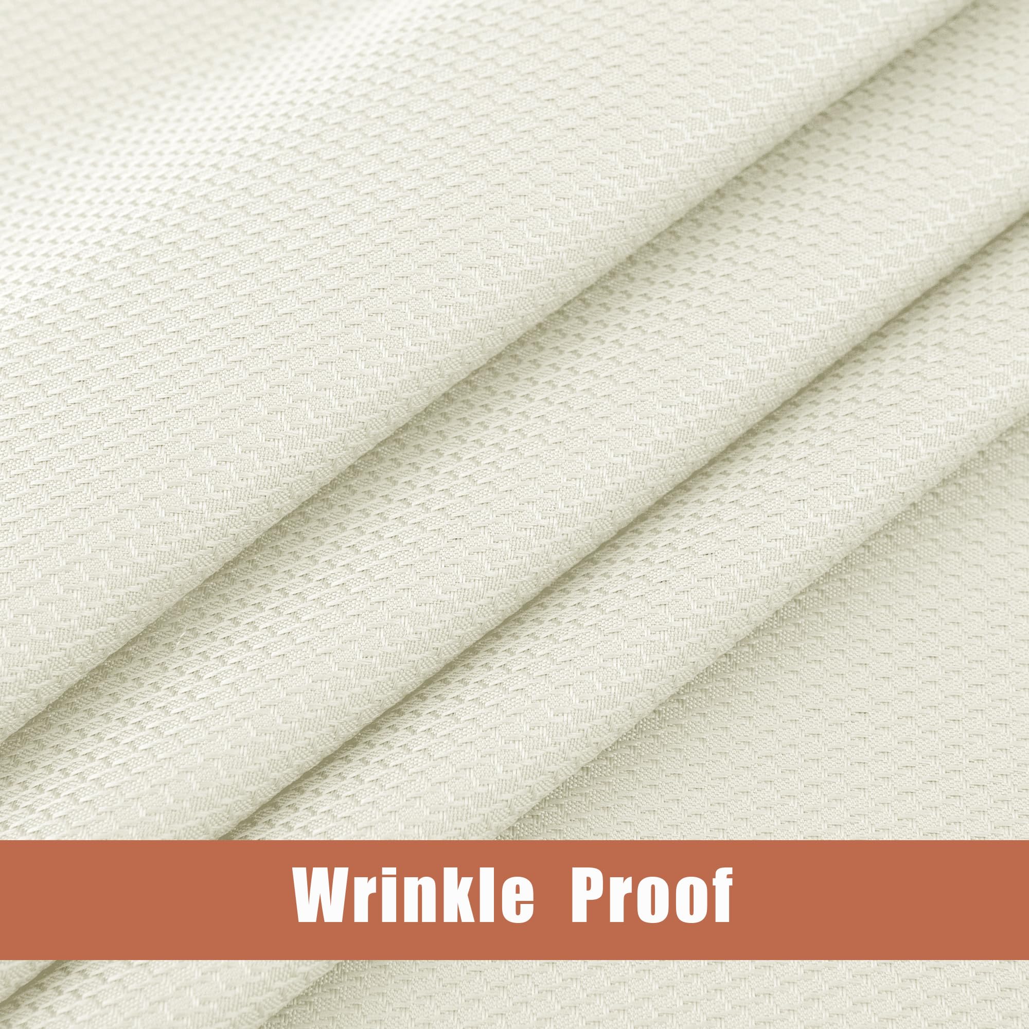 Premium Beige Jacquard Tablecloth Set of 2 - 60x84 Inch Waterproof Wrinkle-Resistant Rectangle Table Cover for Dining, Parties & Events | Elegant Textured Fabric for Weddings, Banquets & Holiday Decor