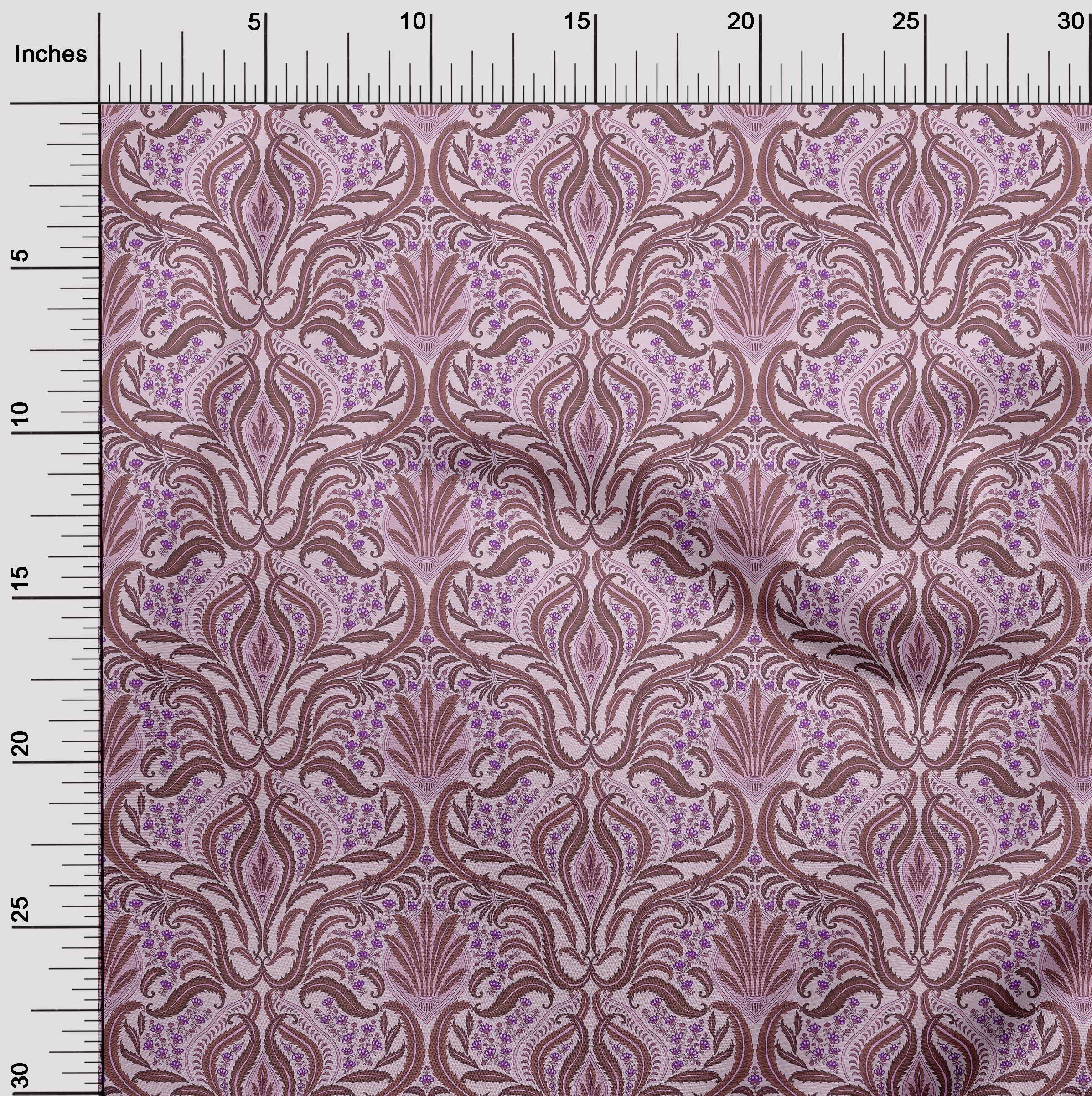oneOone 100% Cotton Jersey Pink Asian Traditional Floral Print Fabric by The Yard - 58 Inch Wide Soft Knit Material for DIY Dresses, Skirts & Home Decor Projects