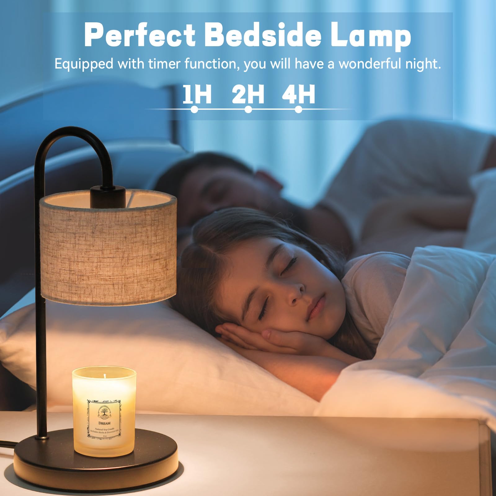 Dimmable Candle Warmer Lamp with Timer - Wax Melter for Home Decor, Birthday & Housewarming Gifts - Includes Replacement Bulbs - Compatible with All Candle Sizes - Perfect for Bedroom, Living Room & Relaxation - Linen Scent