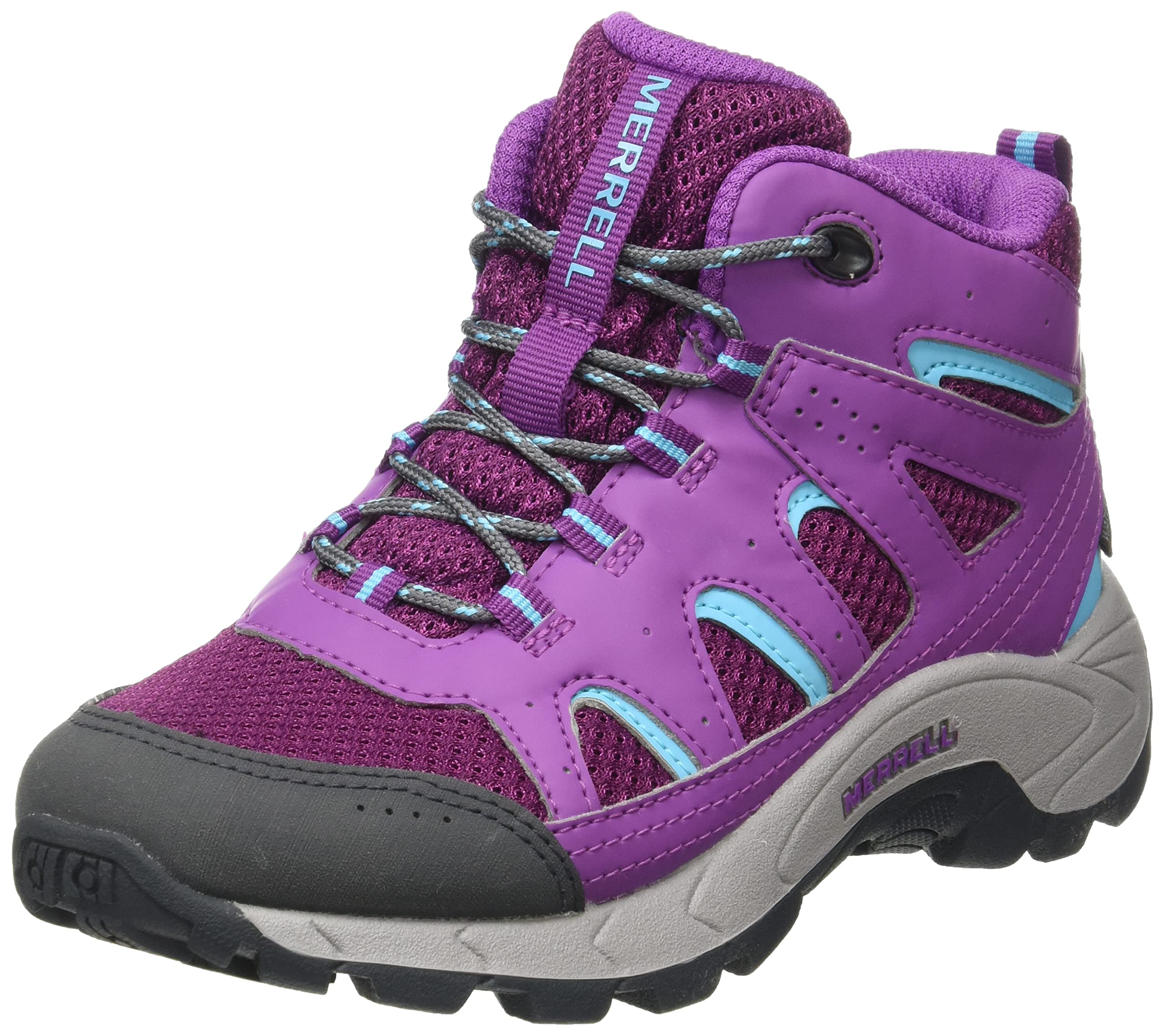Merrell Kid's Oakcreek Mid Lace Waterproof Hiking Boots for Boys & Girls - Durable Outdoor Adventure Shoes for Trail Walking, Camping, and Backpacking