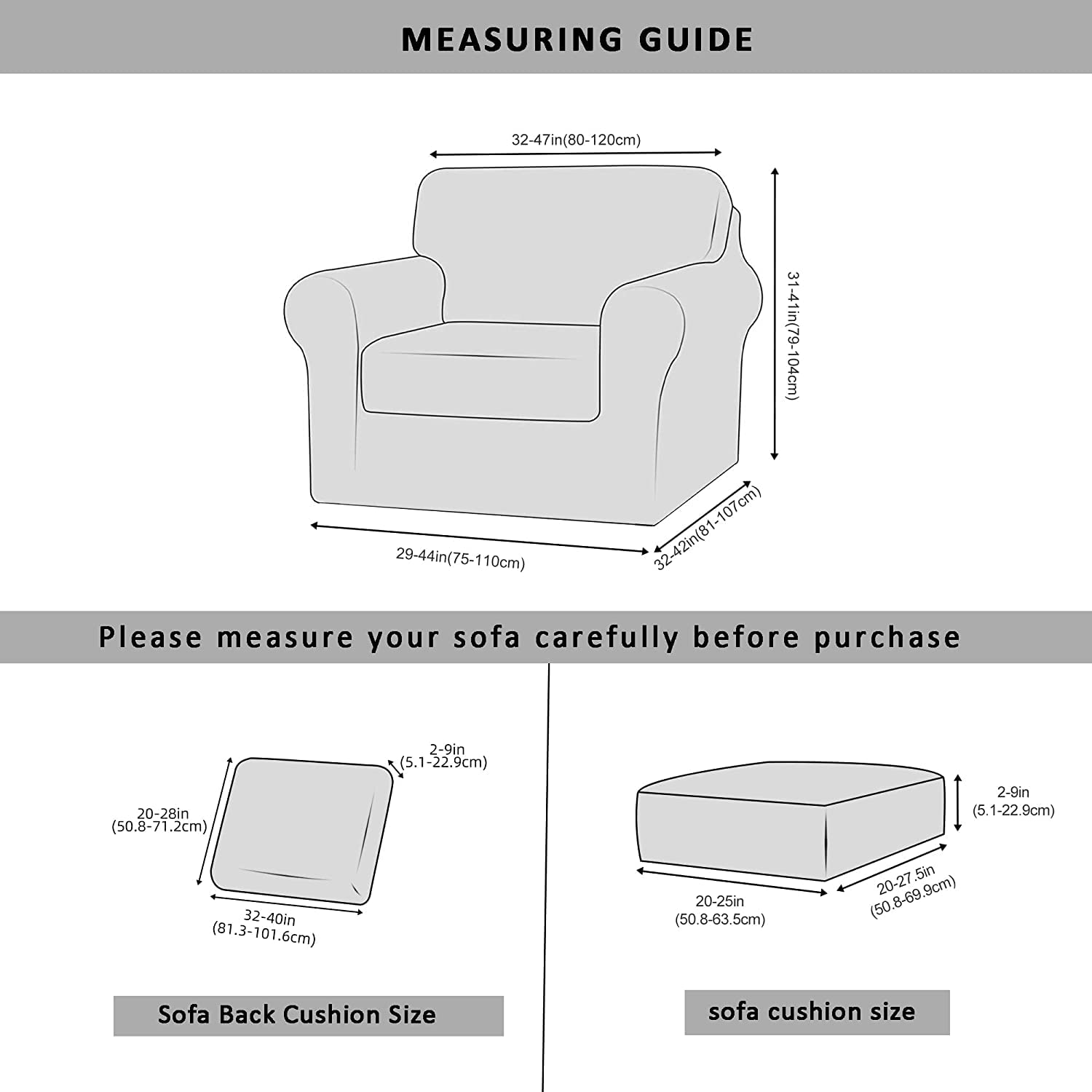 Velvet Stretch Sofa Slipcover Set - 3 Piece Anti-Slip Armchair Cover with Elastic Band, Separate Backrest & Seat Cushion Cover for Living Room Furniture Protection (Black) | Perfect for Home Decor, Pet-Friendly Sofa Protection & Daily Use