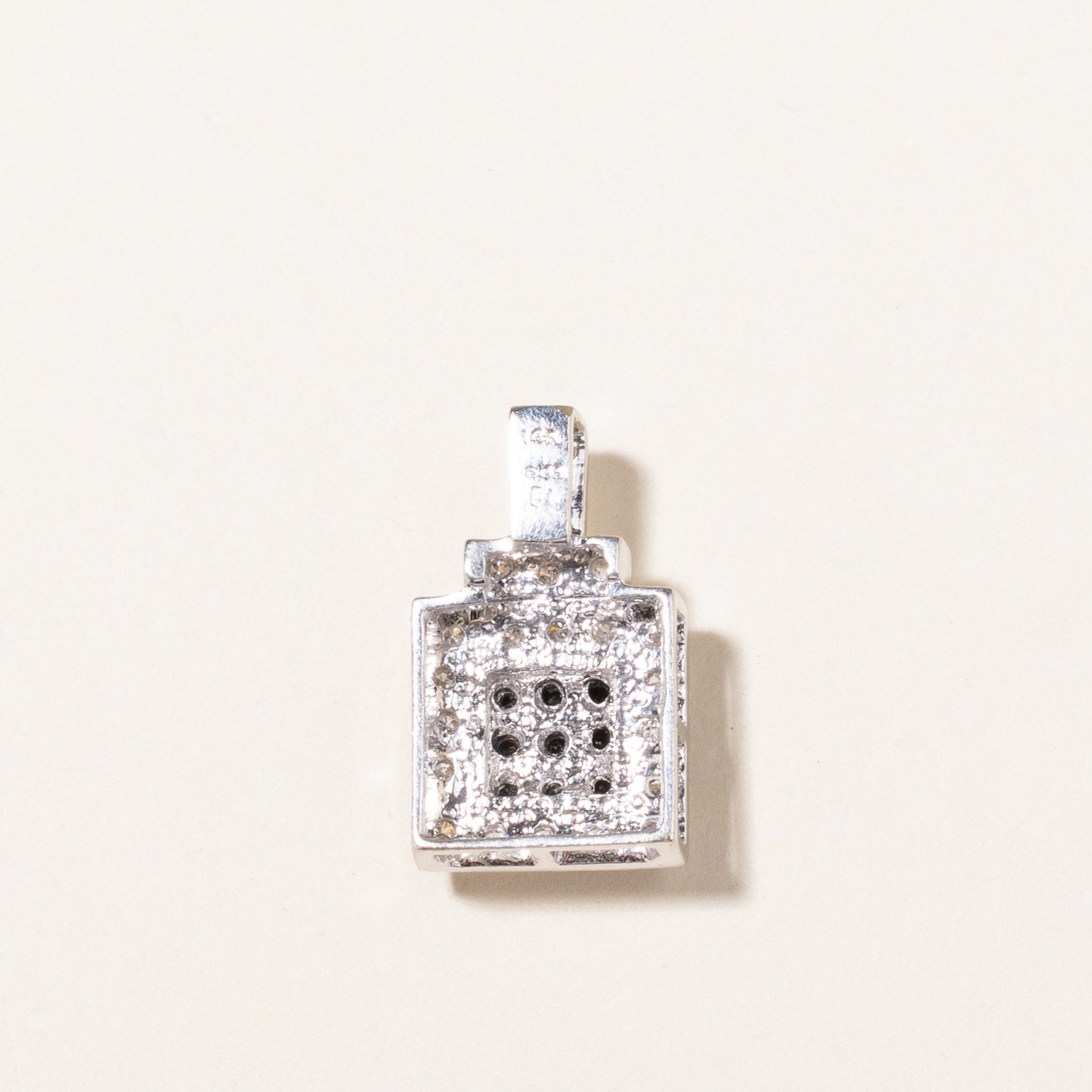 Black & White Diamond Square Pendant Necklace - 0.21ctw (0.135ctw) Genuine Diamond Jewelry for Women - Perfect for Anniversary, Birthday & Special Occasion Gifts