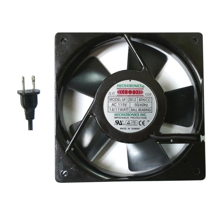 High Speed 120x120x25mm Mechatronics Cooling Fan with Conformal Coating - UF12B12 BTHR/CC - Perfect for PC Cooling, Electronics Enclosures & Industrial Equipment Ventilation