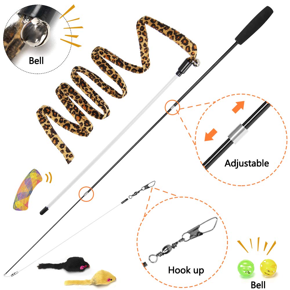 Butterfly Cat Wand Toy Set - 11 PCS Interactive Cat Toys with Realistic Crinkle Catnip Butterflies & Retractable Wand for Indoor Cats - Perfect for Playtime, Exercise and Bonding with Your Kitten
