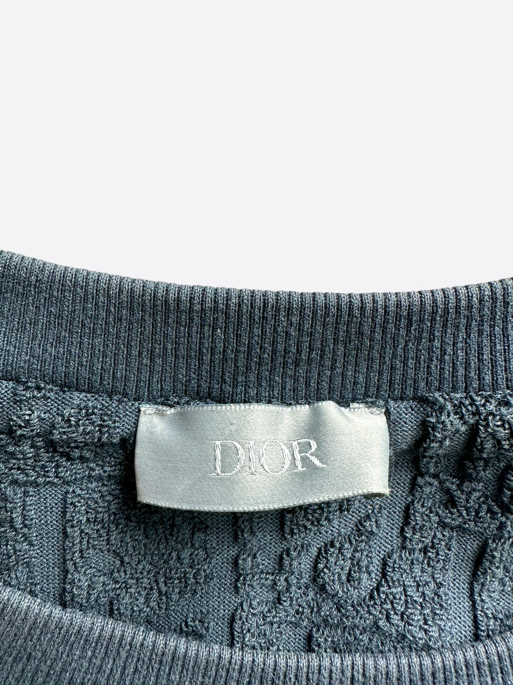 Dior Navy Oblique Logo Cotton T-Shirt for Men - Casual Luxury Tee for Streetwear & Summer Outfits