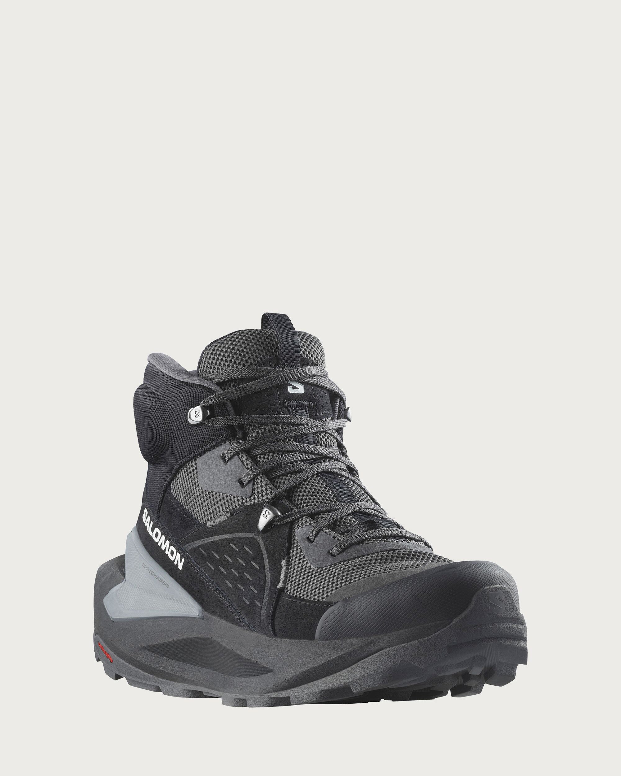 Salomon Elixir Mid GTX Men's Waterproof Hiking Boots - Black/Magnet/Quiet Shade - Lightweight & Durable for Outdoor Adventures, Trail Running & Mountain Climbing