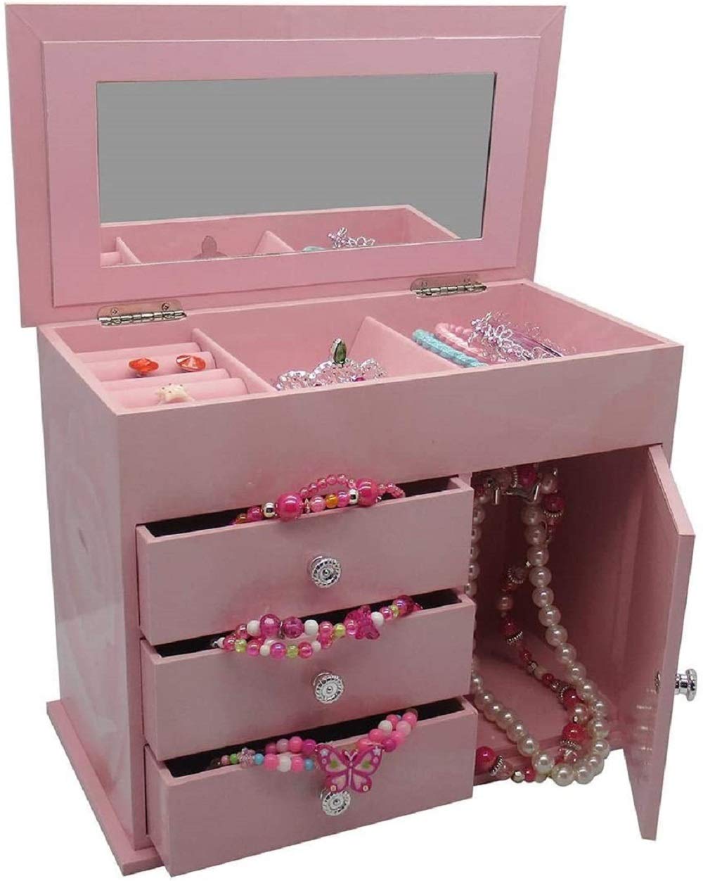 Elegant Jewelry Box & Organizer - Premium Wooden Storage Case for Necklaces, Rings & Earrings - Perfect for Travel, Gifts & Home Decor