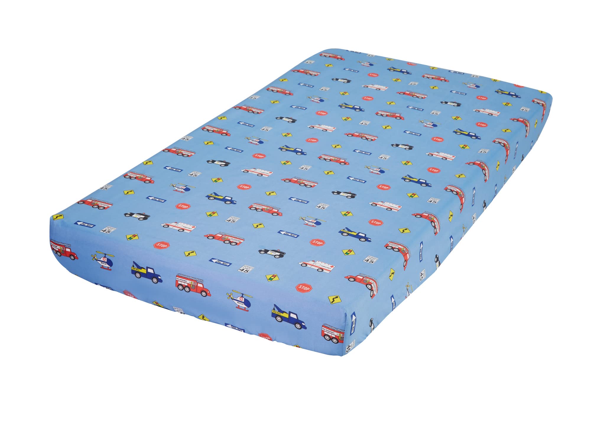 3-Piece Boys Crib Bedding Set - Little Rescuer Theme - Soft Quilt, Fitted Sheet & Dust Ruffle - Nursery & Baby Crib Bedding - Perfect for Newborns & Toddlers - Ideal for Nursery Decor & Baby Shower Gifts