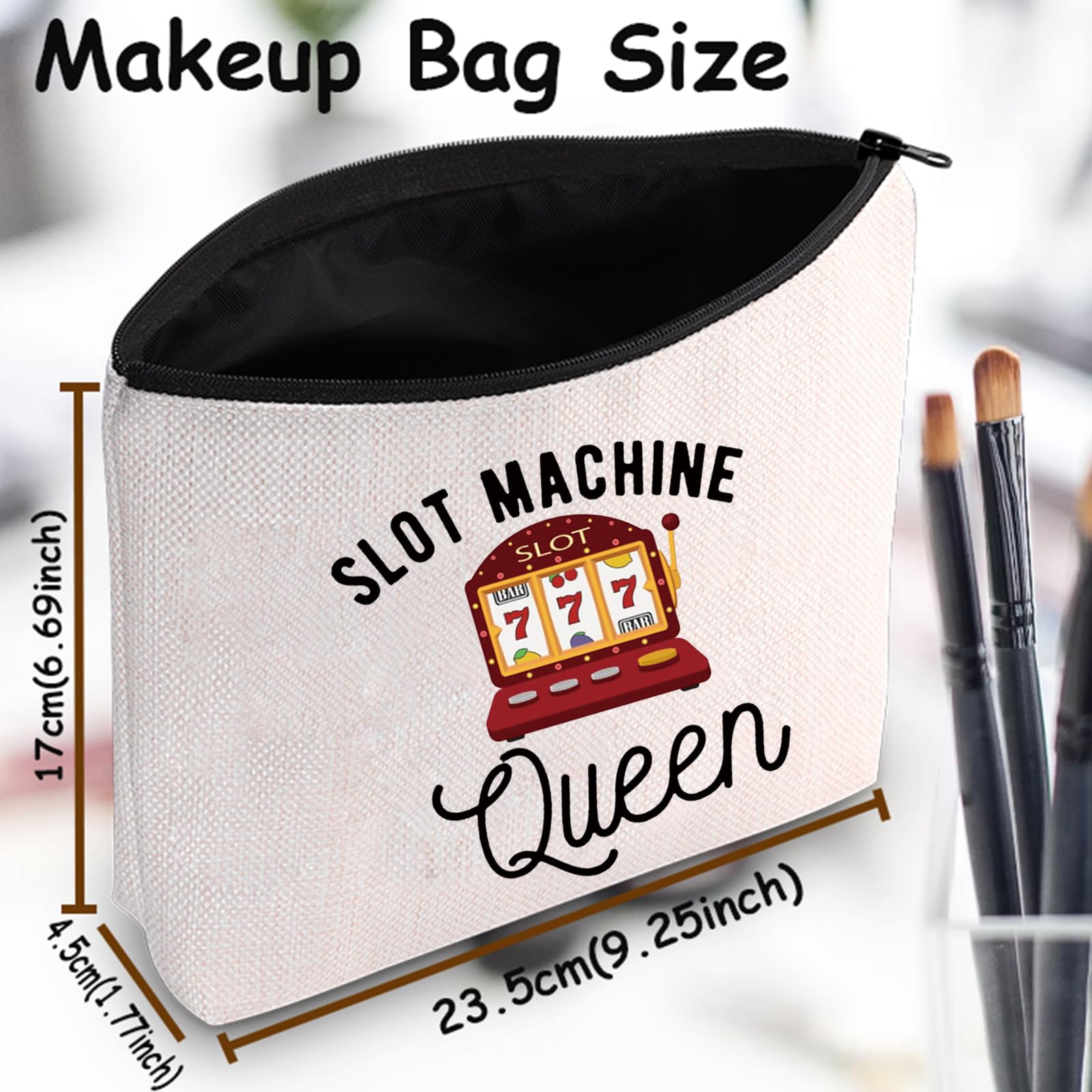 TSOTMO Slot Machine Themed Makeup Bag - Casino Queen Gift for Gambling Lovers - Perfect for Casino Nights, Themed Parties & Gambler Birthday Presents