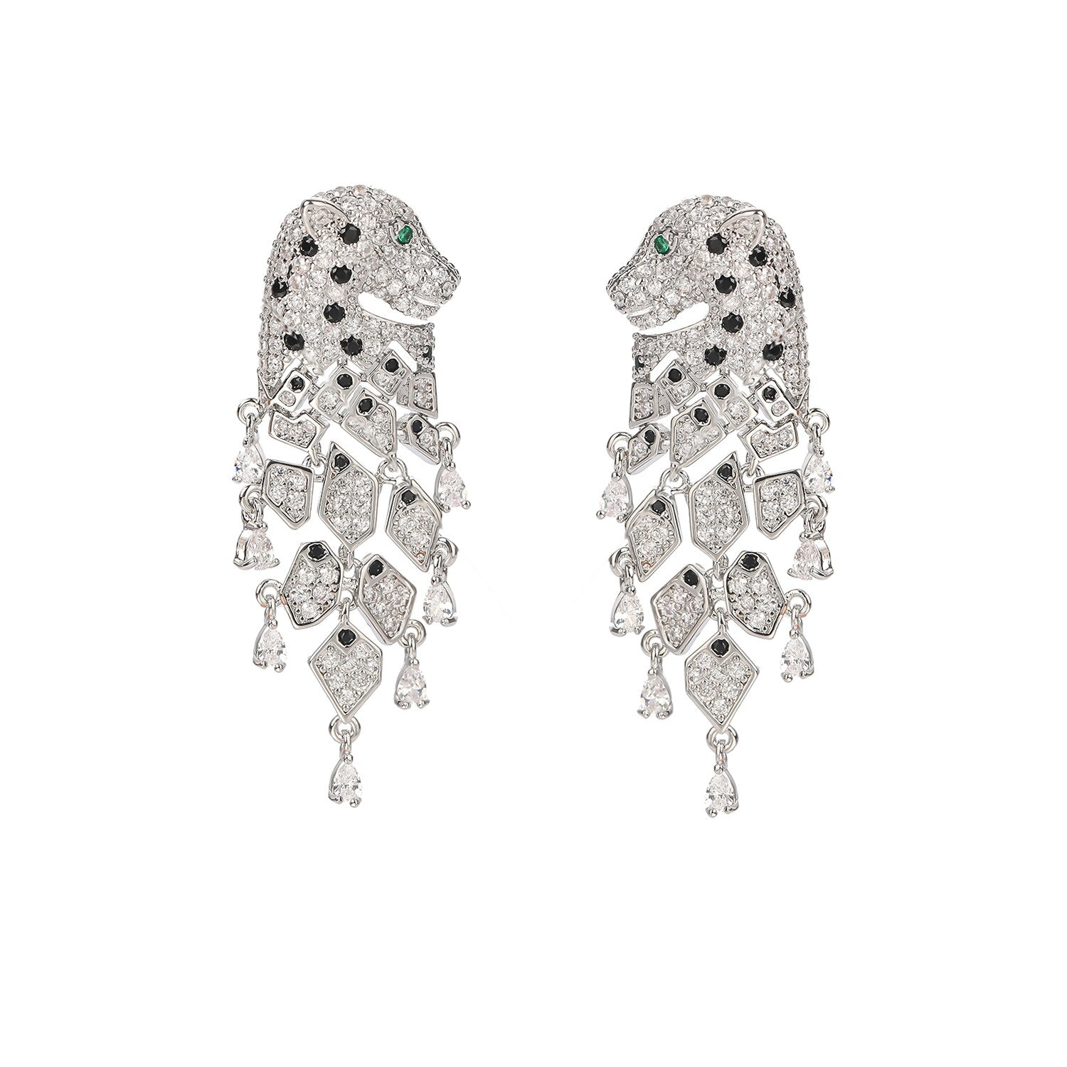 925 Sterling Silver Cubic Zirconia Leopard Charm Dangle Earrings for Women - Elegant Prom Jewelry Gift for Girlfriend, Birthday & Special Occasions | Night Out, Party & Formal Events Accessories