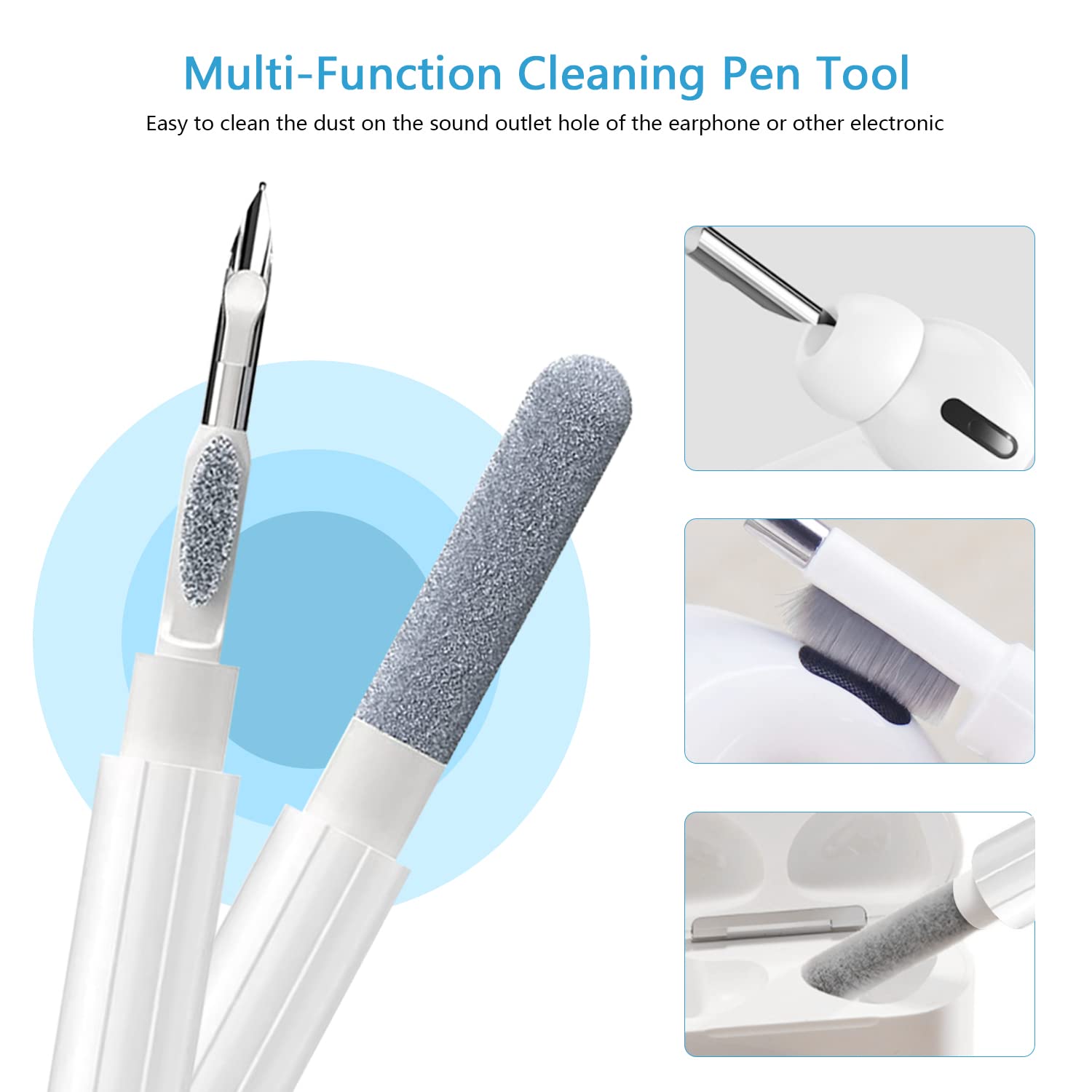 AirPods Cleaning Kit - Multifunctional Earbud Cleaner for Bluetooth Earphones & Phone Cases - Perfect for Travel & Office Use