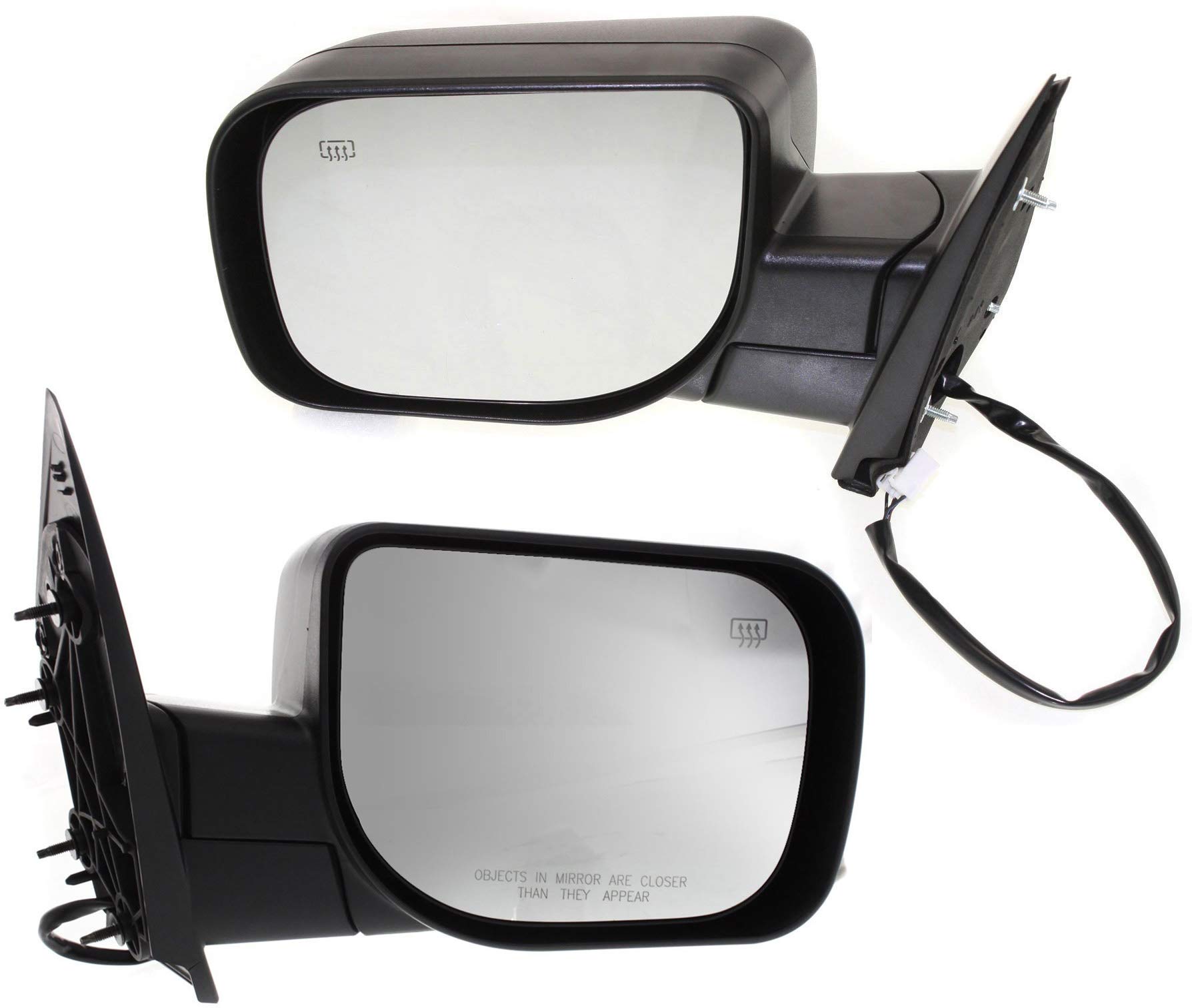 Power Heated Side Mirrors for Nissan Titan 2004-2015 - Driver & Passenger Replacement - No Blind Spot Monitor or Memory - Textured Finish - Perfect for Winter Driving & Enhanced Visibility