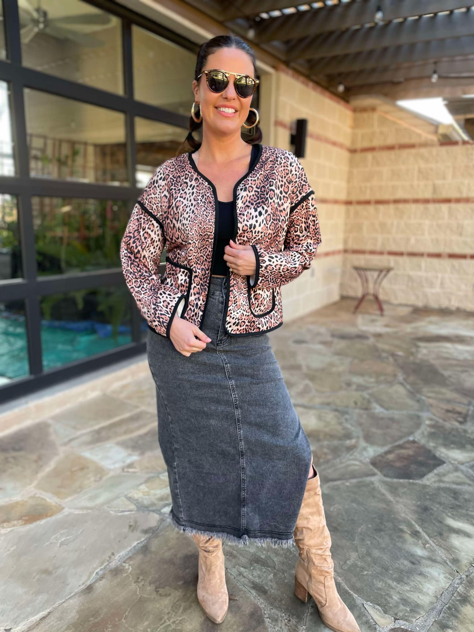 PREORDER: Stylish Leopard Print Jacket - Trendy Animal Print Coat for Women | Perfect for Parties, Concerts & Night Out Fashion