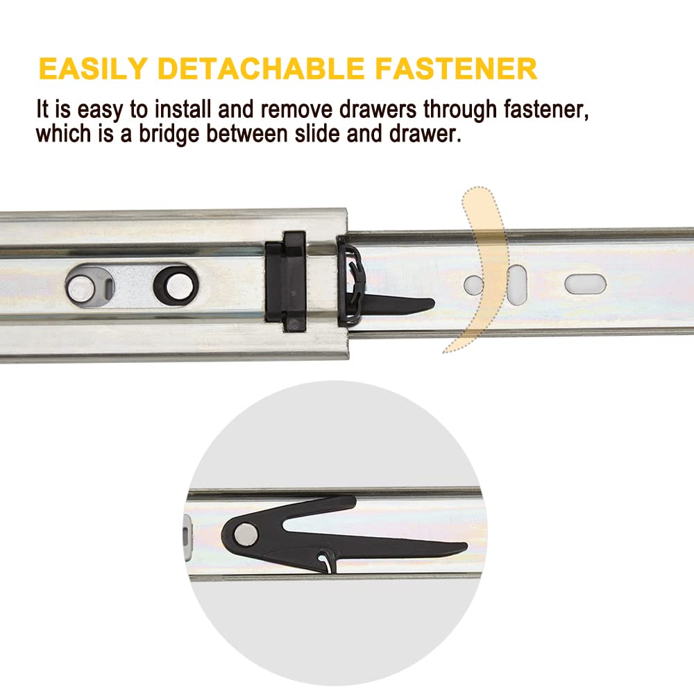 10 Pairs 22 Inch Soft-Close Full Extension Ball Bearing Drawer Slides - Heavy Duty Side Mount 3-Section Cabinet Slides for Kitchen, Office & Furniture Drawers