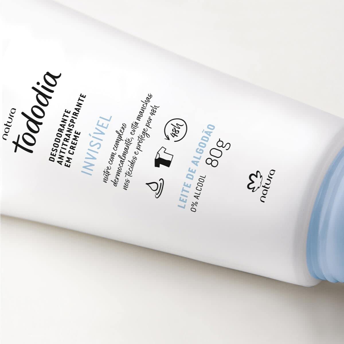 Natura Tododia Cotton Milk Invisible Cream Deodorant 80g | Natural & Gentle for Sensitive Skin | All-Day Freshness for Workouts & Daily Use