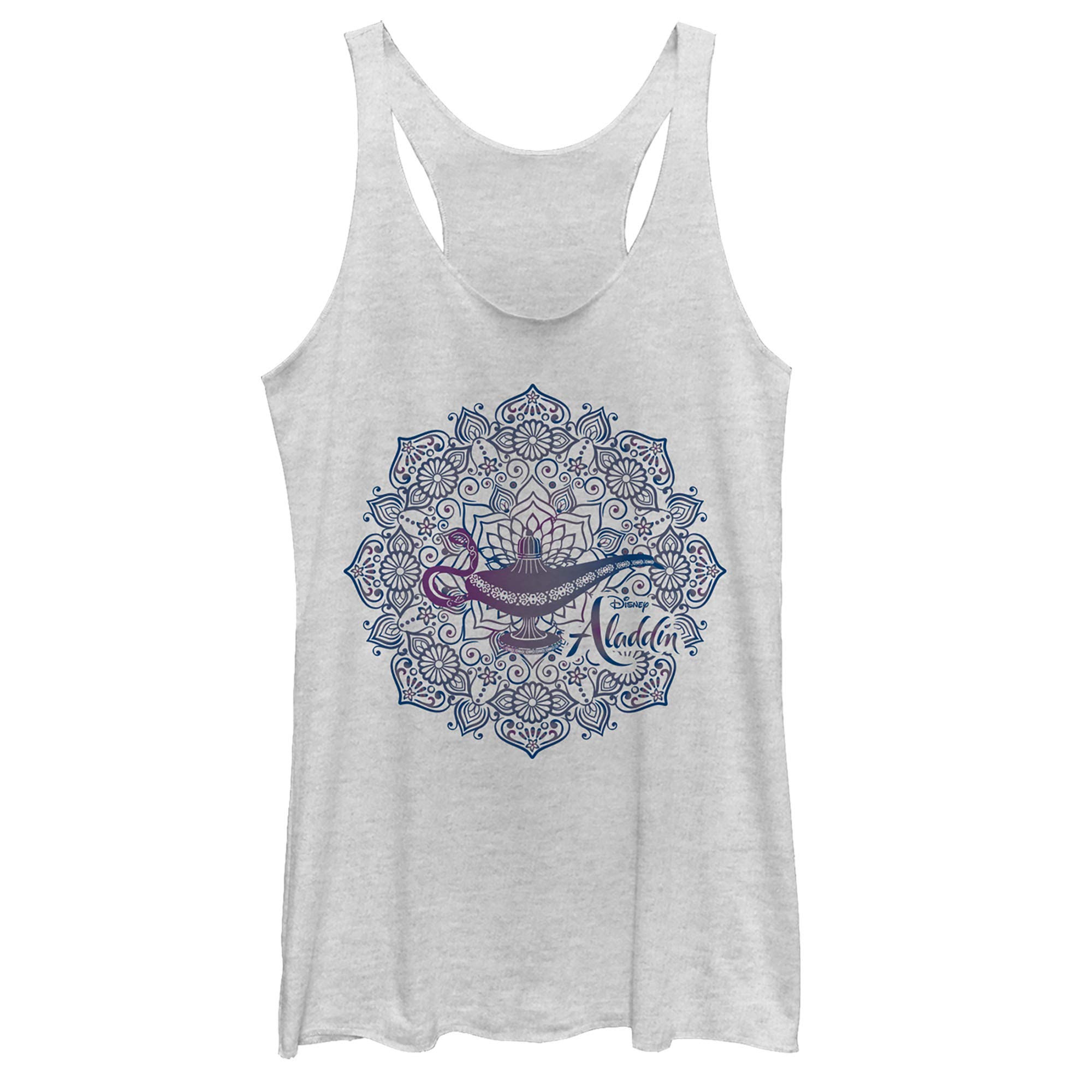 Disney Aladdin Live Action Lamp Mandala Women's Racerback Tank Top - Vintage Inspired Graphic Tee for Casual Wear, Summer Outfits & Disney Fans