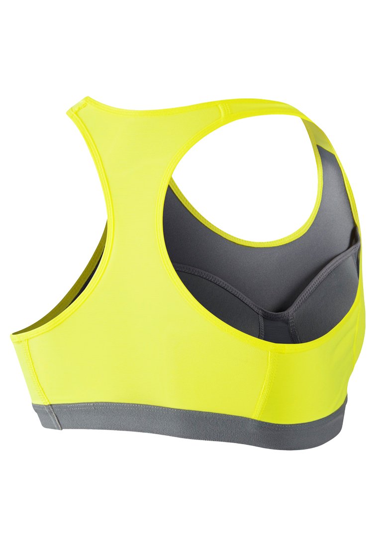 Nike Pro Fierce Women's Sports Bra - High Support Workout Top for Running & Training (Size S, Volt/Grey) - Perfect for Gym, Yoga & Active Lifestyle