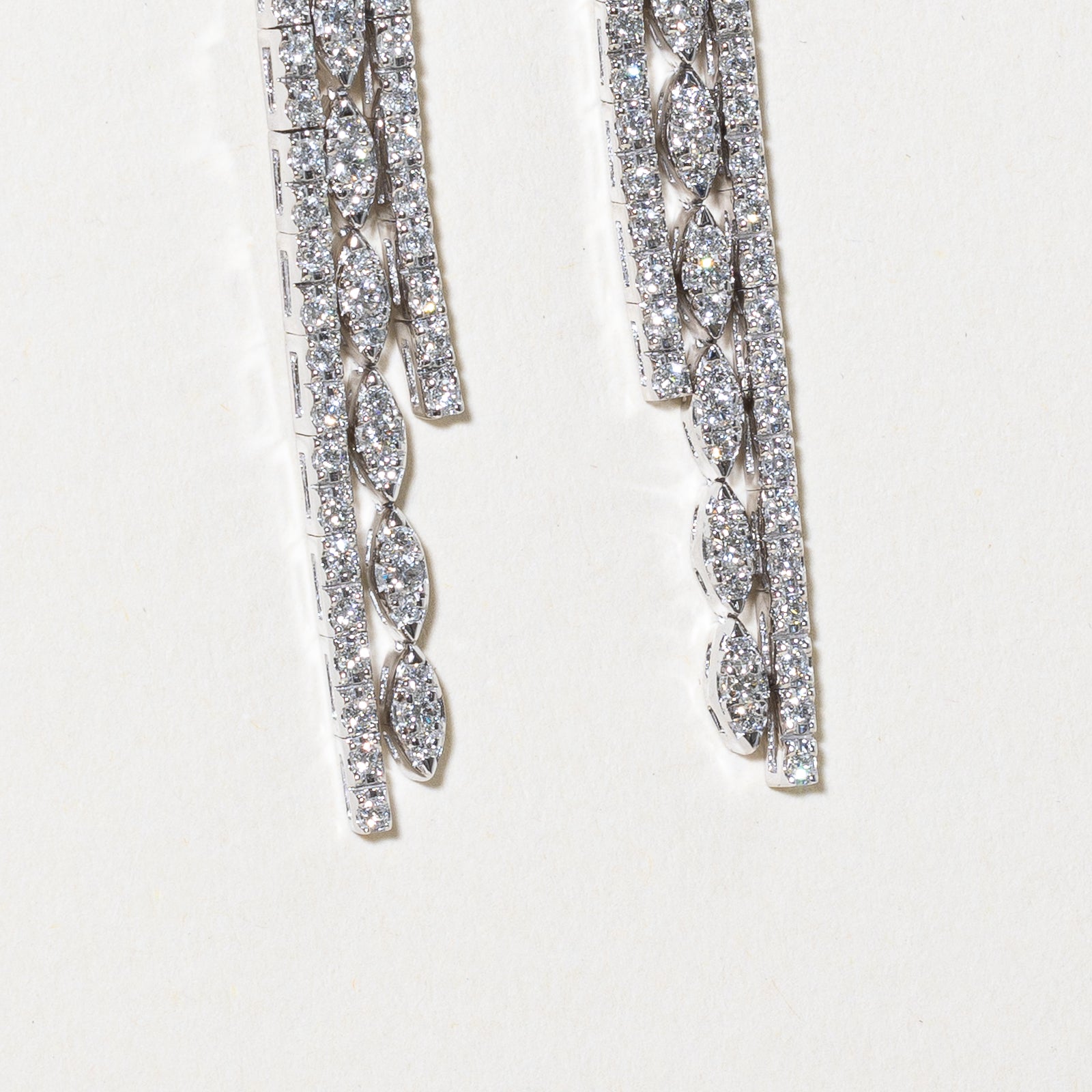 18K Gold Diamond Drop Earrings - 1.12 Carat Total Weight (CTW) | Elegant Dangle Earrings for Women, Perfect for Weddings, Parties & Special Occasions