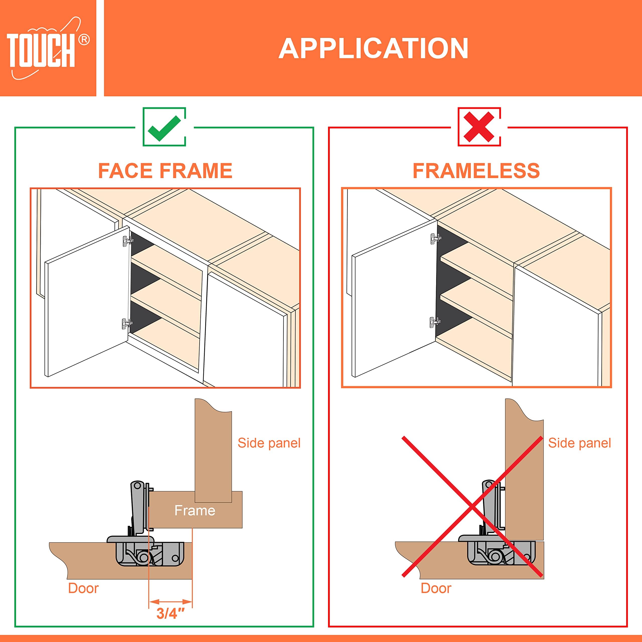 Soft Close Cabinet Hinges (1 Pair, 2 PCS) - 3/4