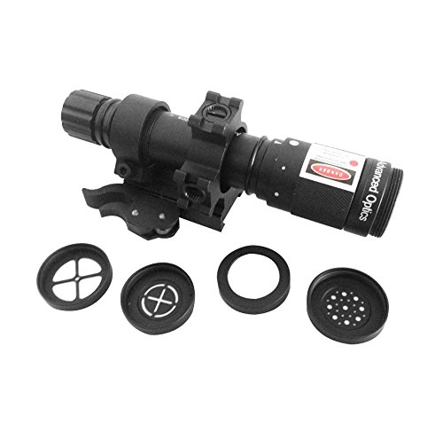 Ade Advanced Optics Adjustable Multi-Reticle Green Laser Sight with Pressure Switch & QD Mount - Tactical Flashlight for Hunting, Shooting & Outdoor Activities | Class IIIa Laser Designator (Black)