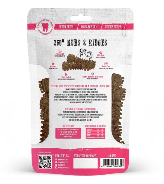 Absolute Holistic Petite Dental Dog Chews with Chia Seeds - Natural Teeth Cleaning Treats for Small Dogs - Perfect for Daily Oral Care & Training Rewards