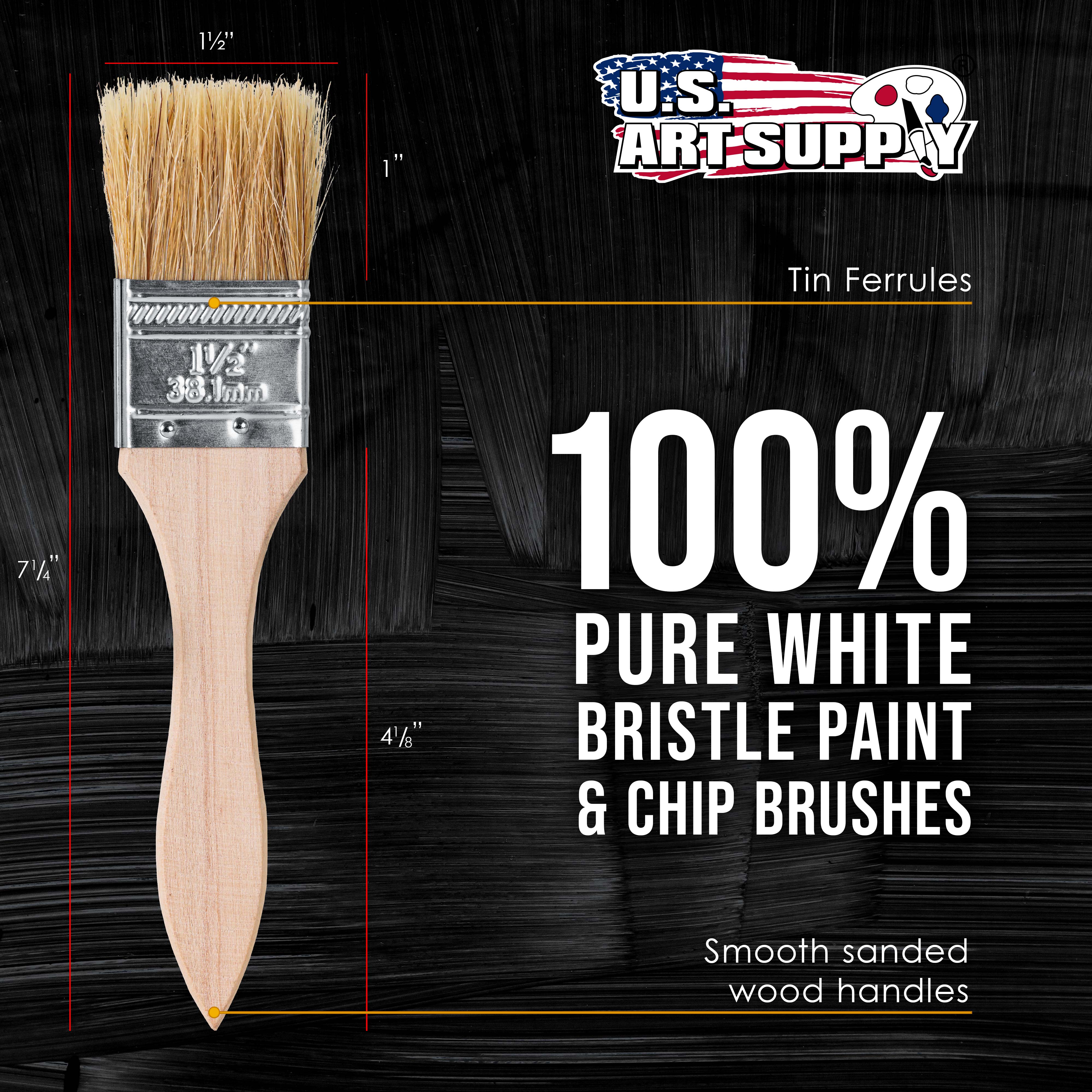 24 Pack of 1.5 Inch Paint Brushes - Multi-Purpose Chip Brushes for Paint, Stain, Varnish, Glue & Gesso - Perfect for DIY Projects, Home Renovation & Crafting