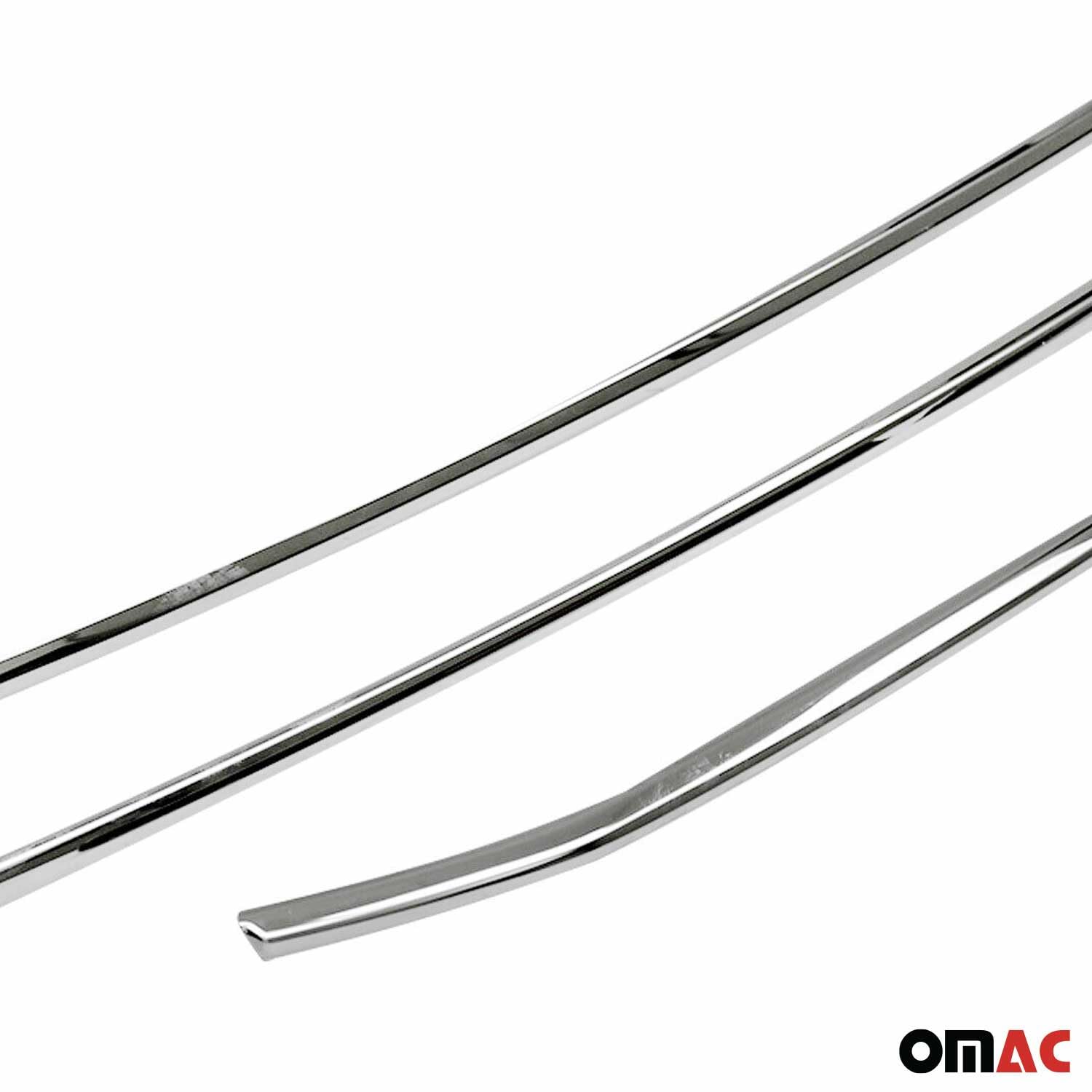 OMAC Front Bumper Grill Trim Molding for Ford Transit 2021-2025 - Steel Silver 4 Piece Set | Durable Exterior Accessory for Van Customization & Protection